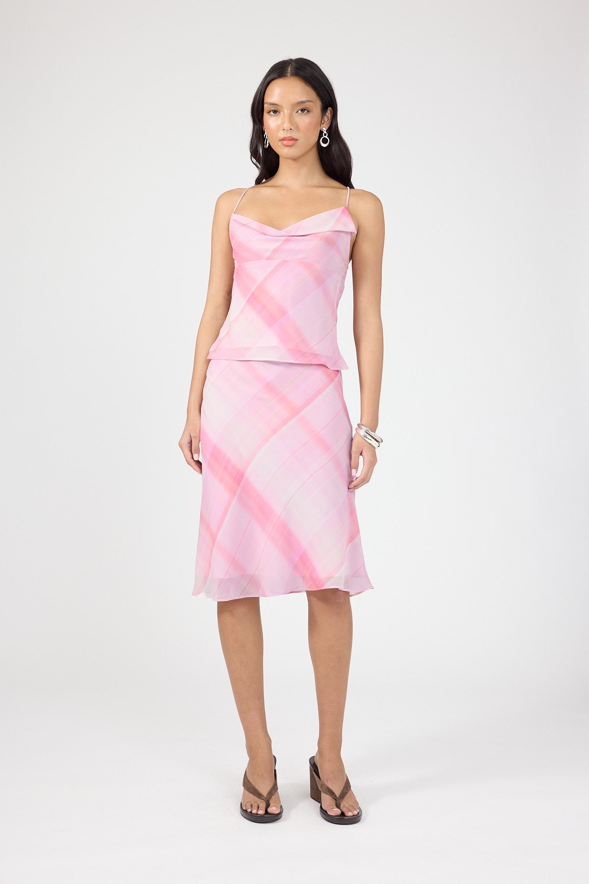 Perfect Stranger Juliet Halter Top Pink Check