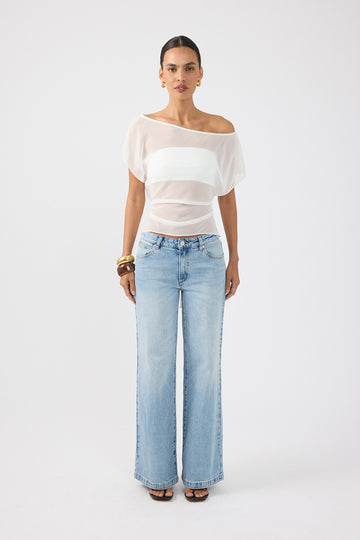 Perfect Stranger Orla Sheer Top White