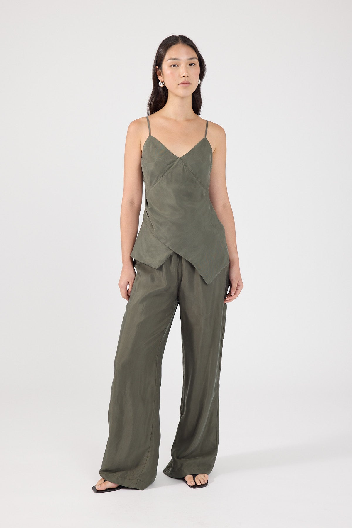 Perfect Stranger Darcy Cupro Top Khaki