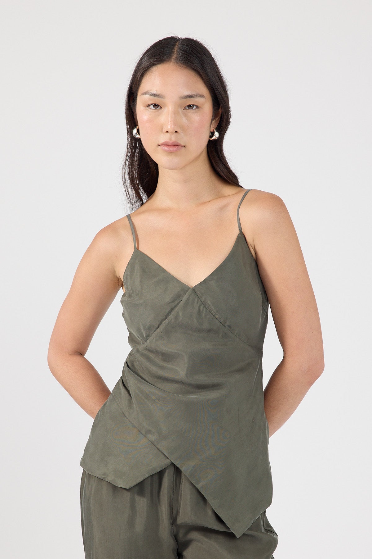 Perfect Stranger Darcy Cupro Top Khaki