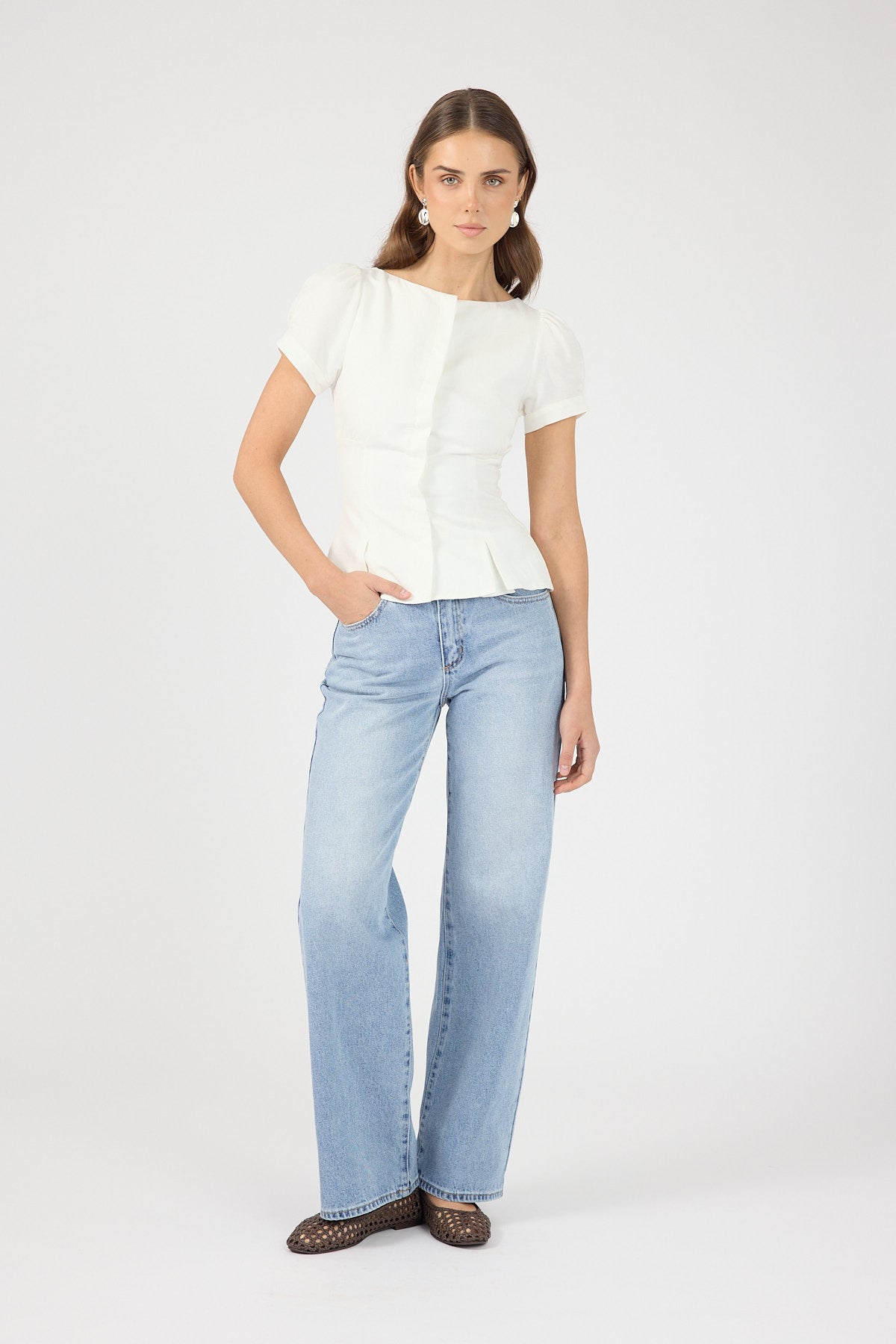 Perfect Stranger Mariana Short Sleeve Top White