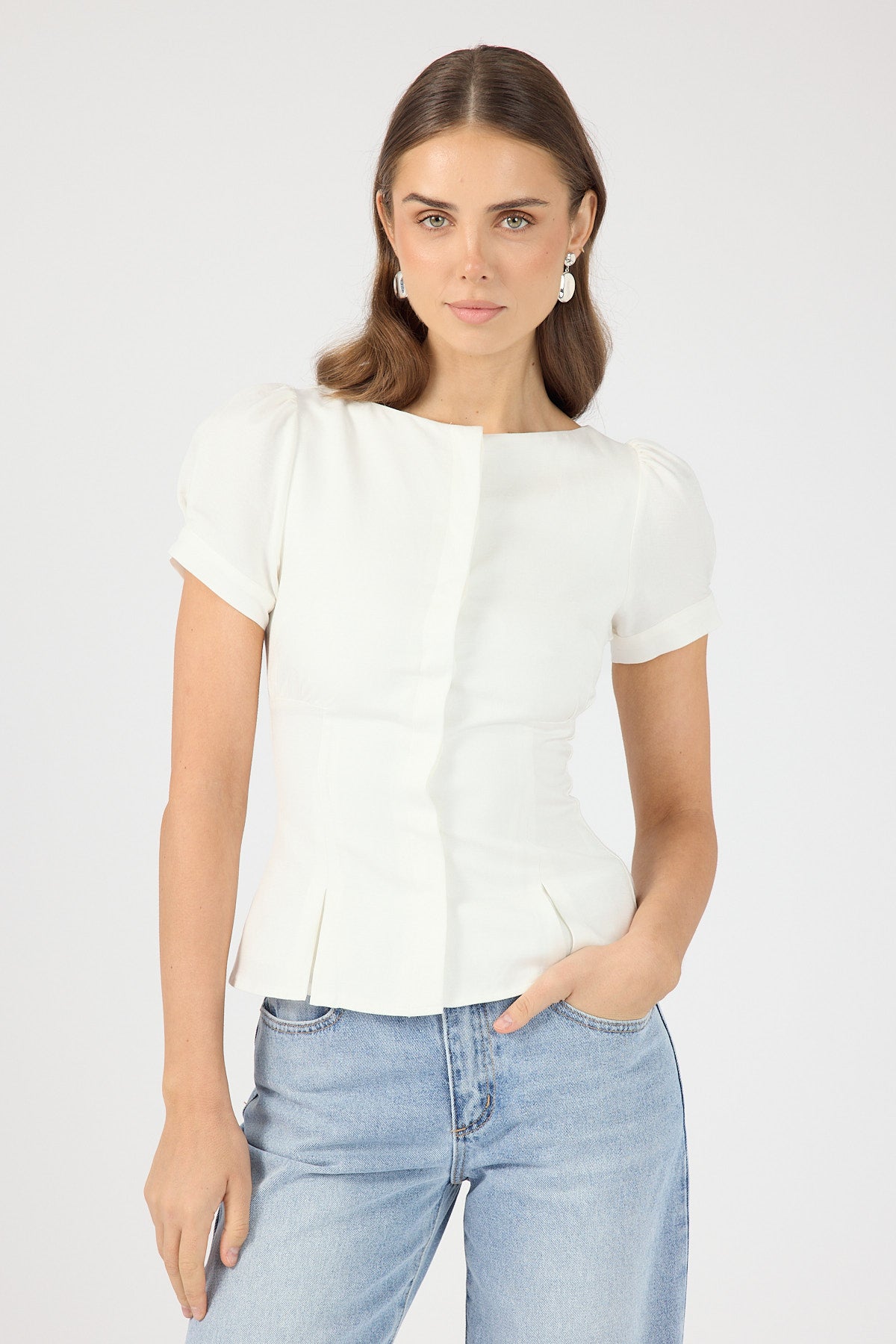 Perfect Stranger Mariana Short Sleeve Top White