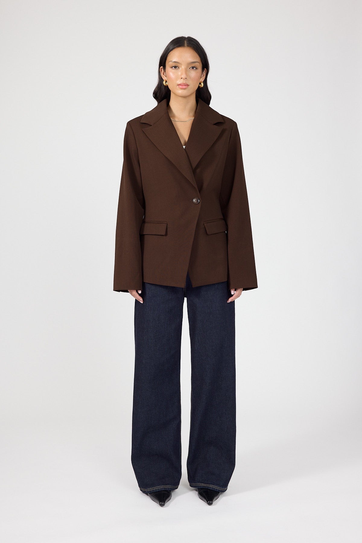 Perfect Stranger Palmer Fitted Blazer Brown