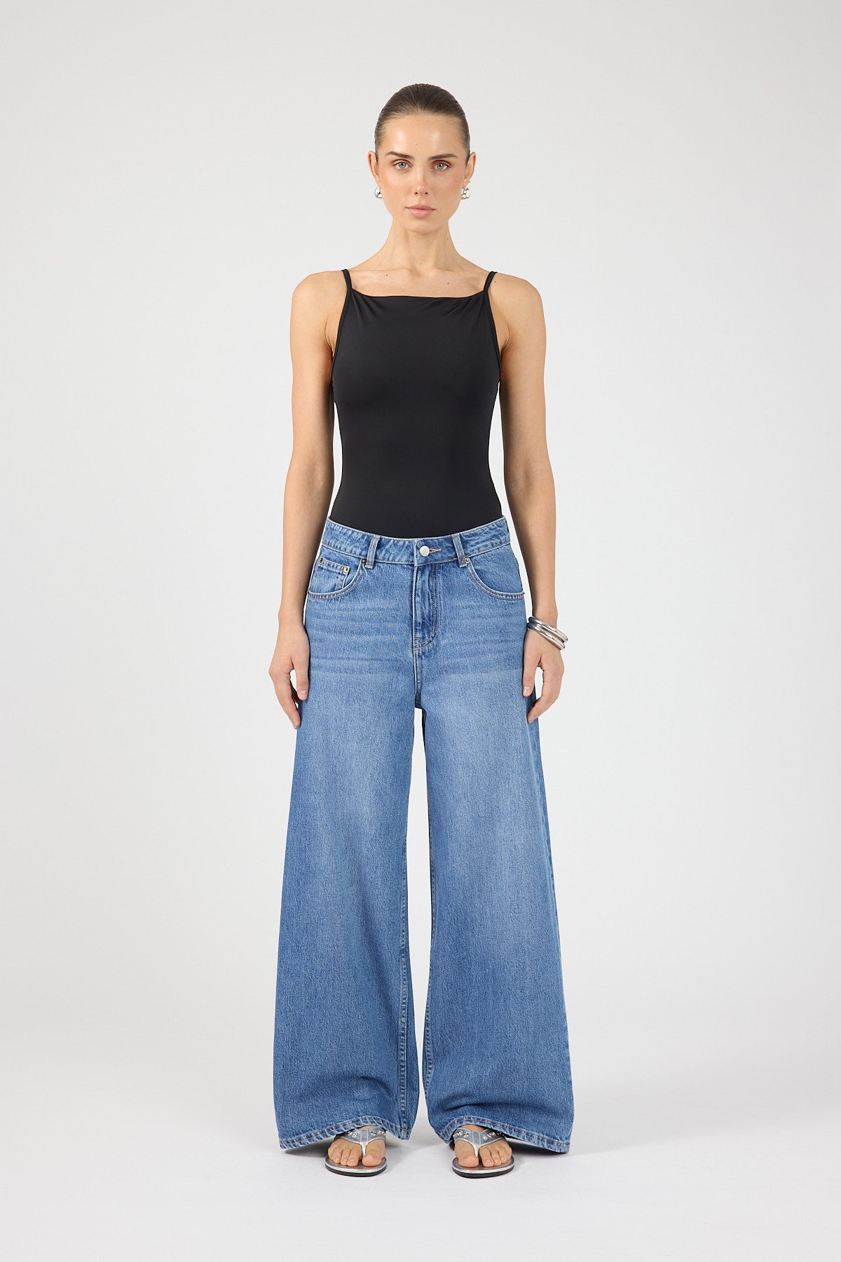 Perfect Stranger Dawson Square Neck Bodysuit Black