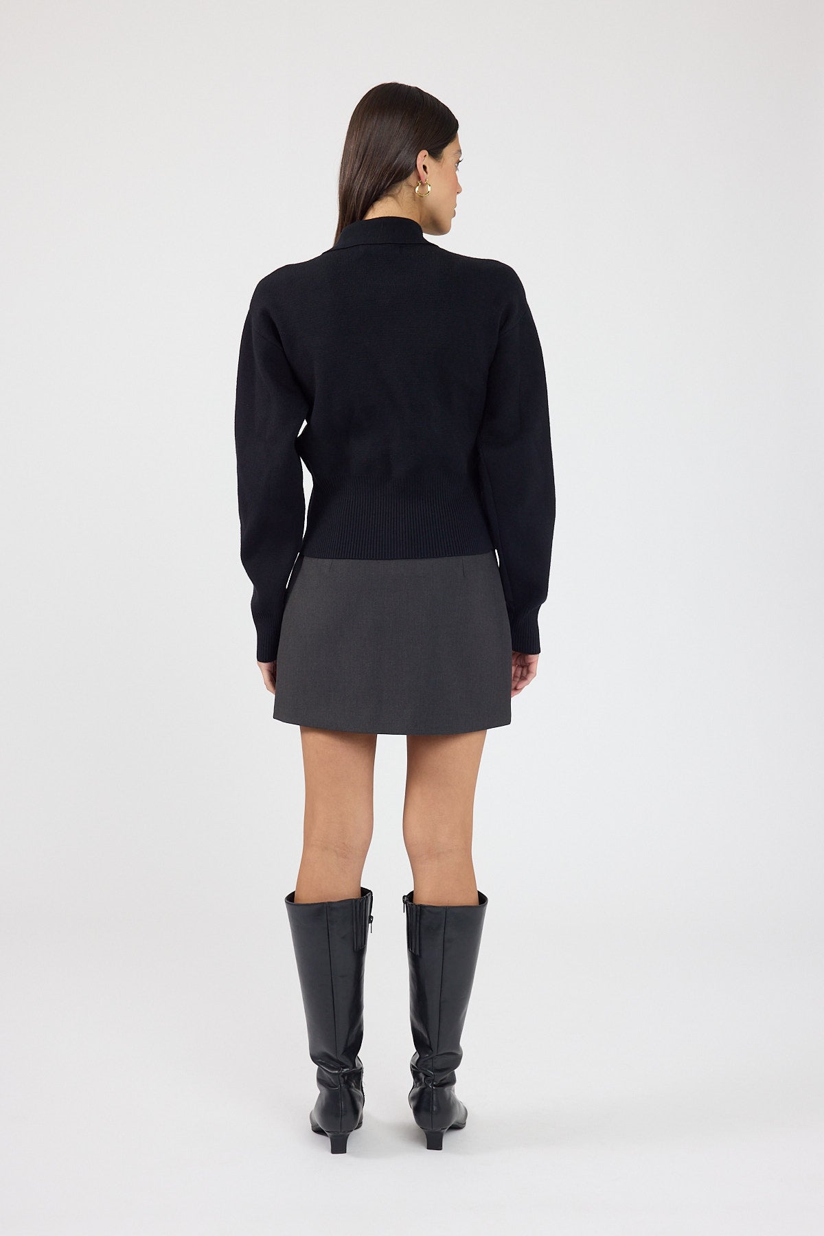 Perfect Stranger Sloane Zip Up Cardigan Black