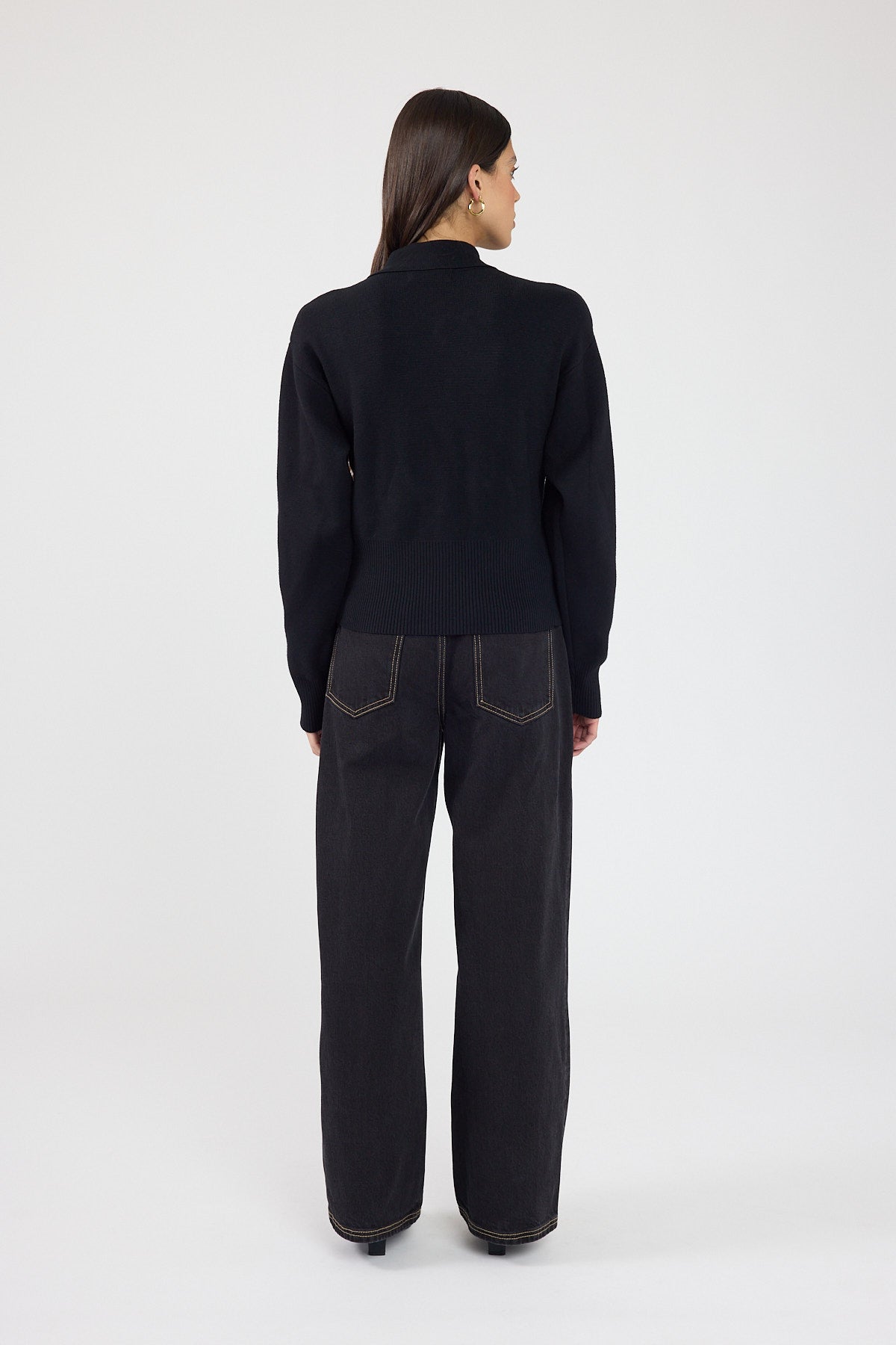 Perfect Stranger Sloane Zip Up Cardigan Black