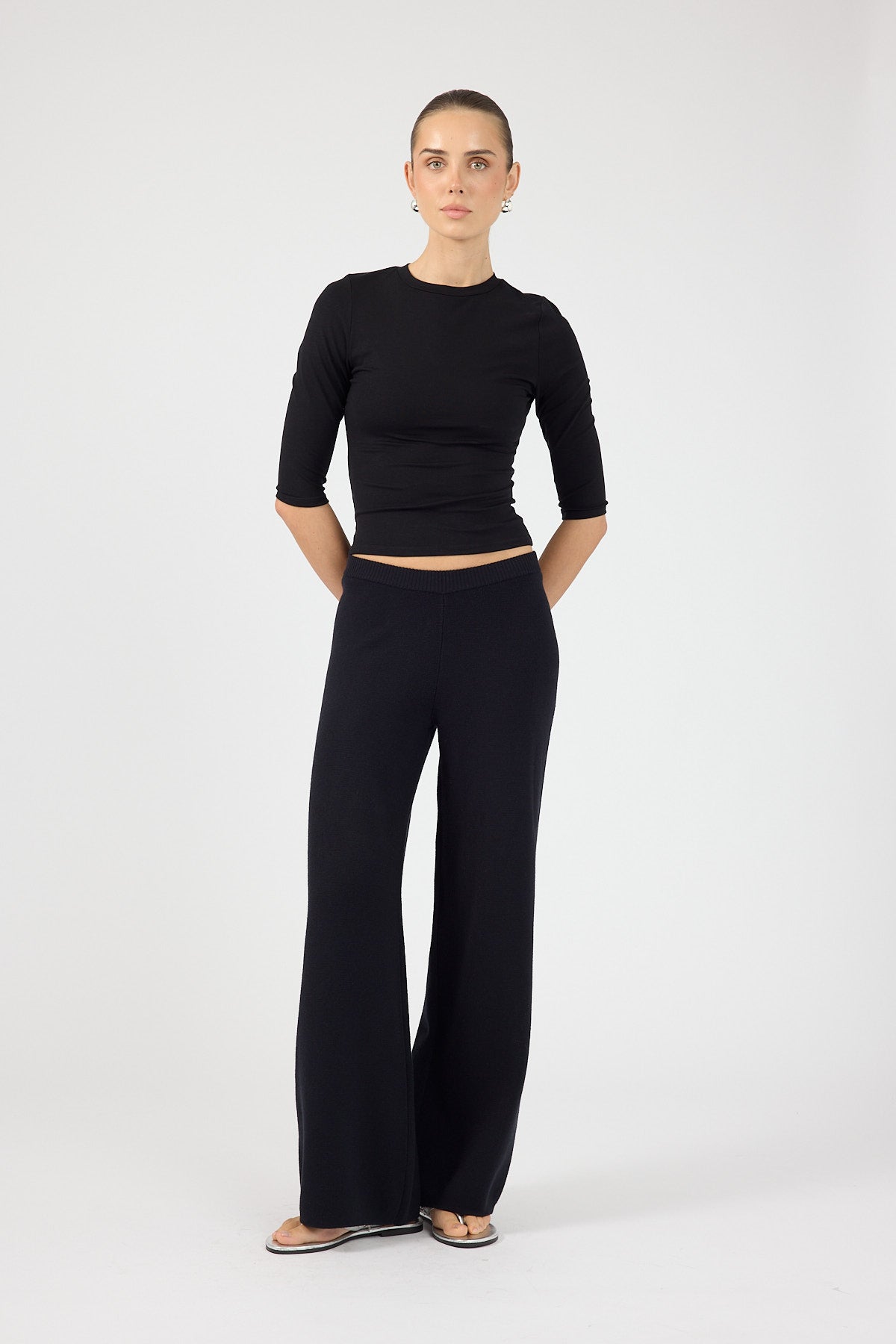 Perfect Stranger Sloane Knit Pants Black