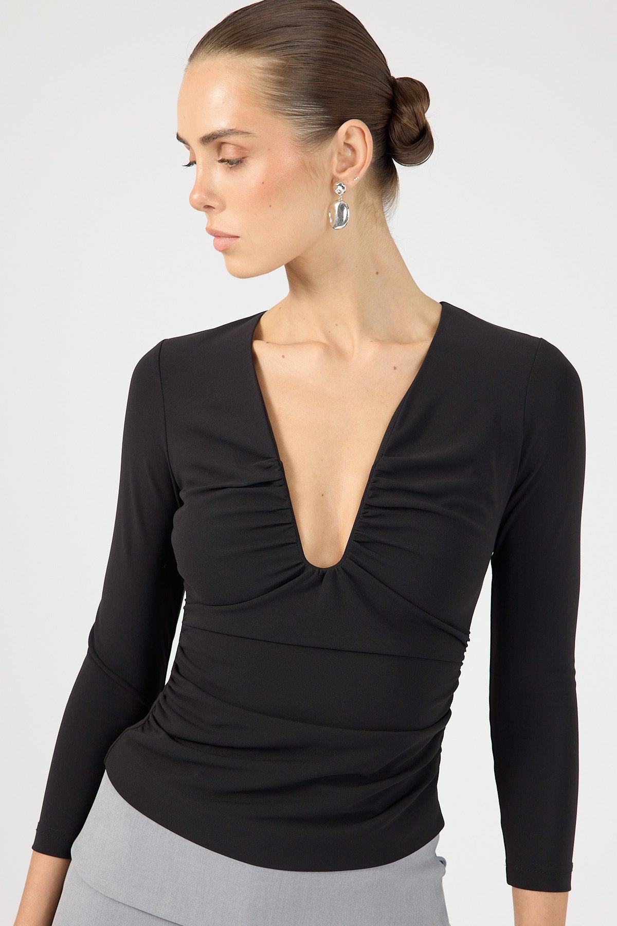 Perfect Stranger Vienna Long Sleeve Top Black