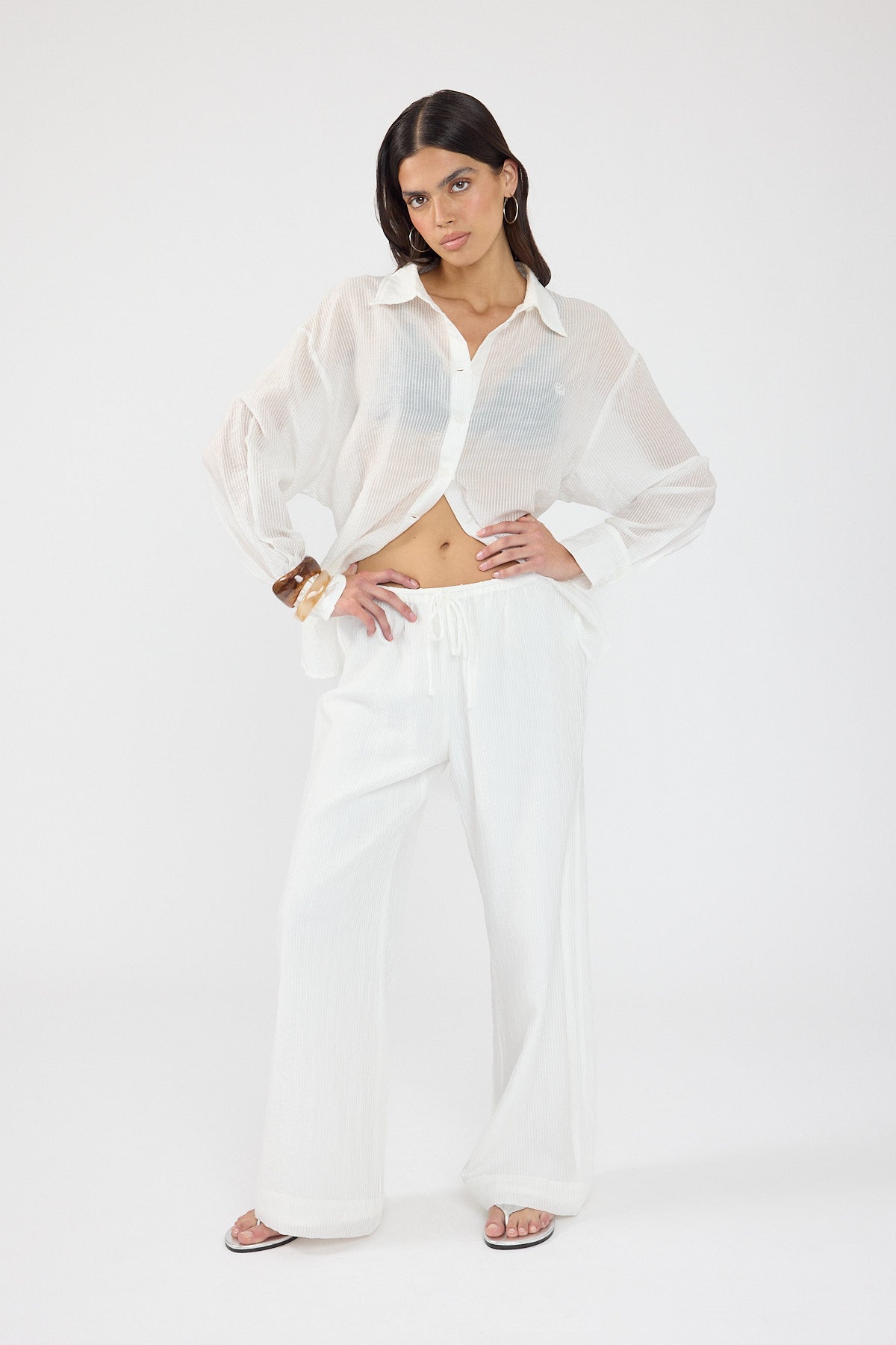 Perfect Stranger Jarrah Striped Pant White