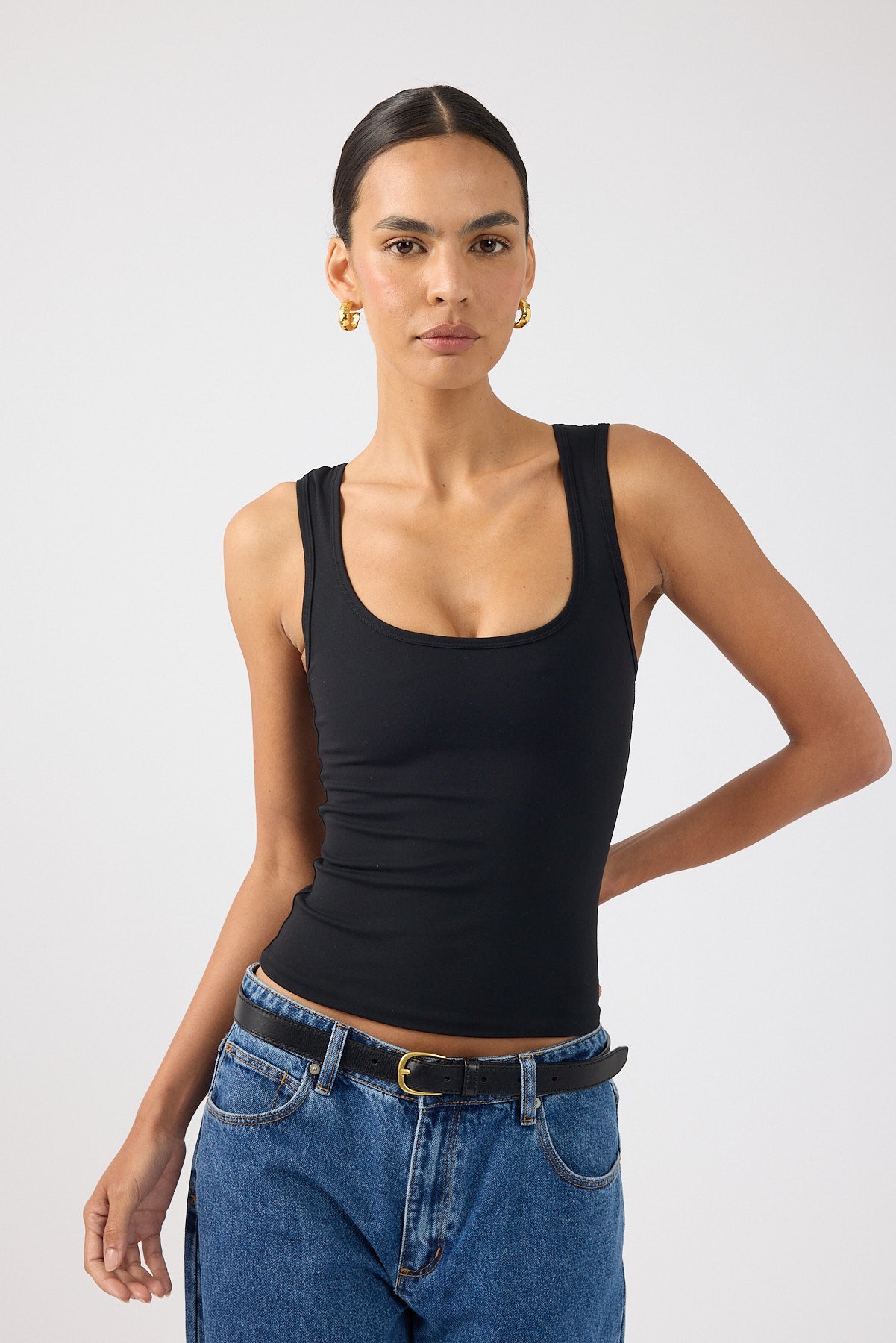 Perfect Stranger Luma Stretch Tank Top Black