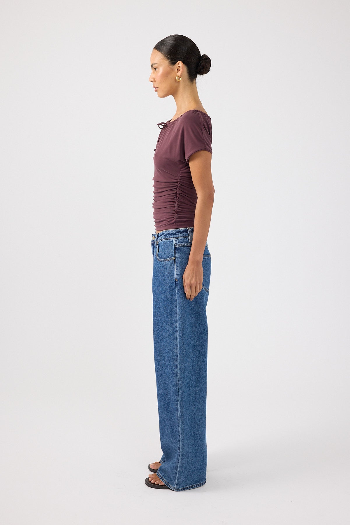 Perfect Stranger Adoria Keyhole Jersey Top Plum