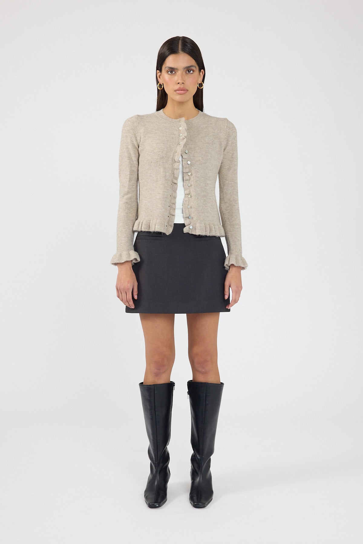 Perfect Stranger Minari Tailored Mini Skirt Charcoal