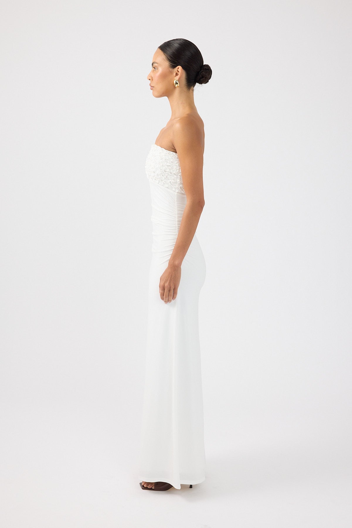 Perfect Stranger Harper Ruffle Maxi Dress Off White