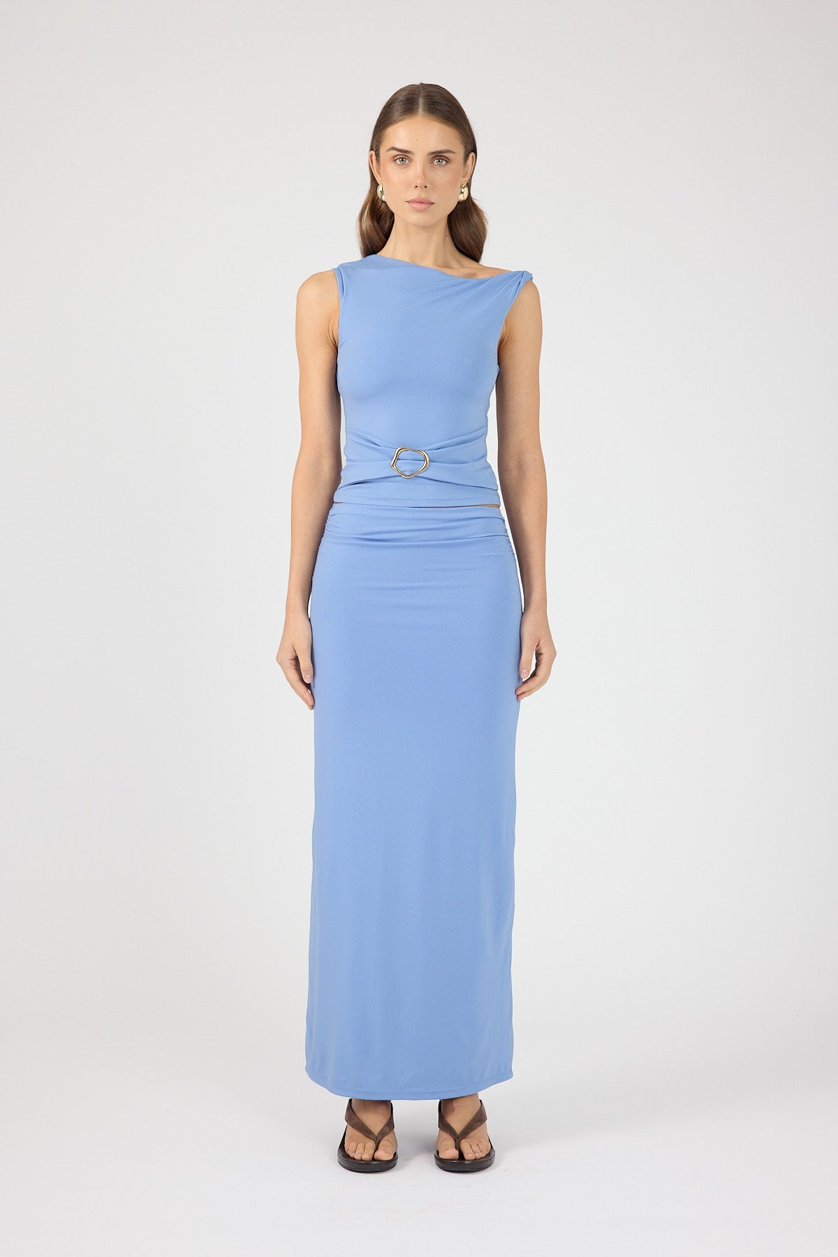 Perfect Stranger Dorian Maxi Skirt Periwinkle Blue