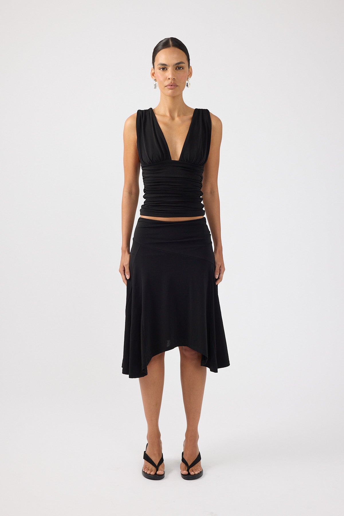 Perfect Stranger Avery Gathered Top Black