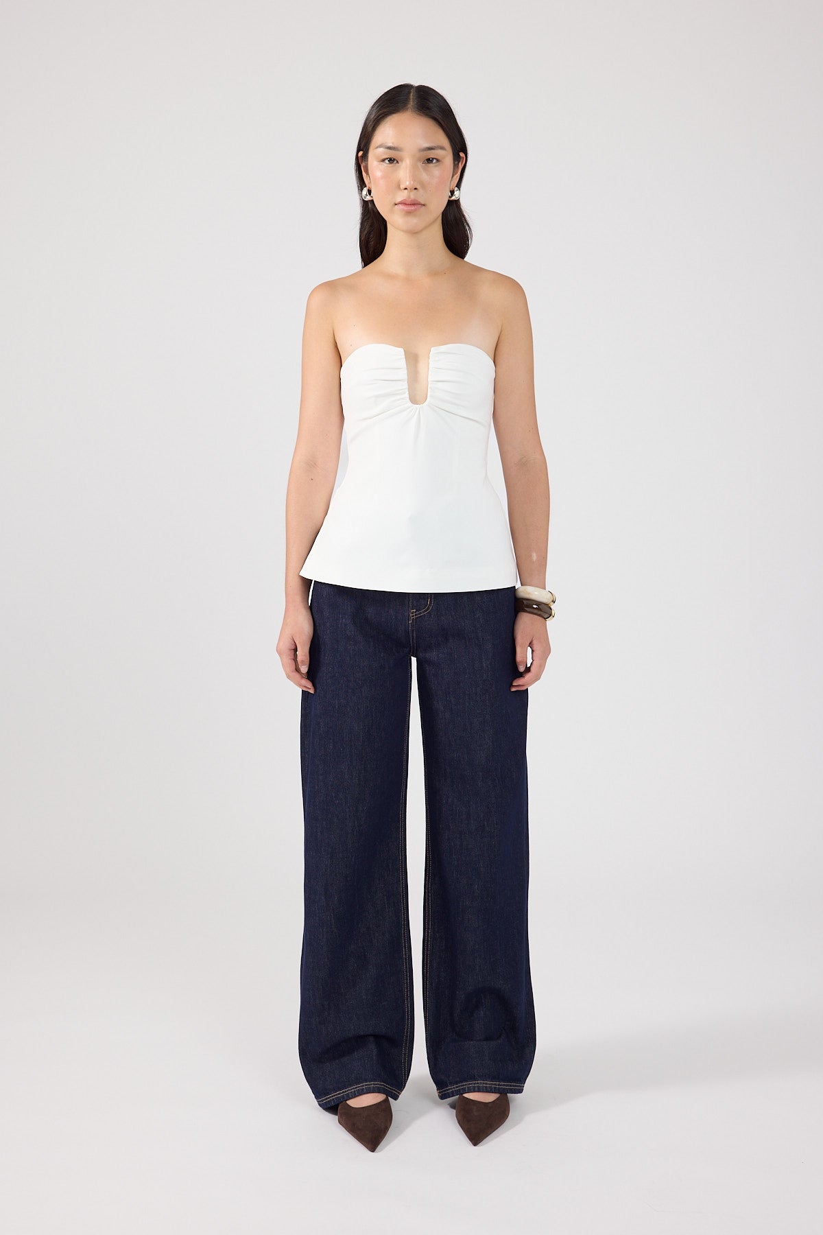 Perfect Stranger Mid Rise Baggy Jean Dark Blue Denim