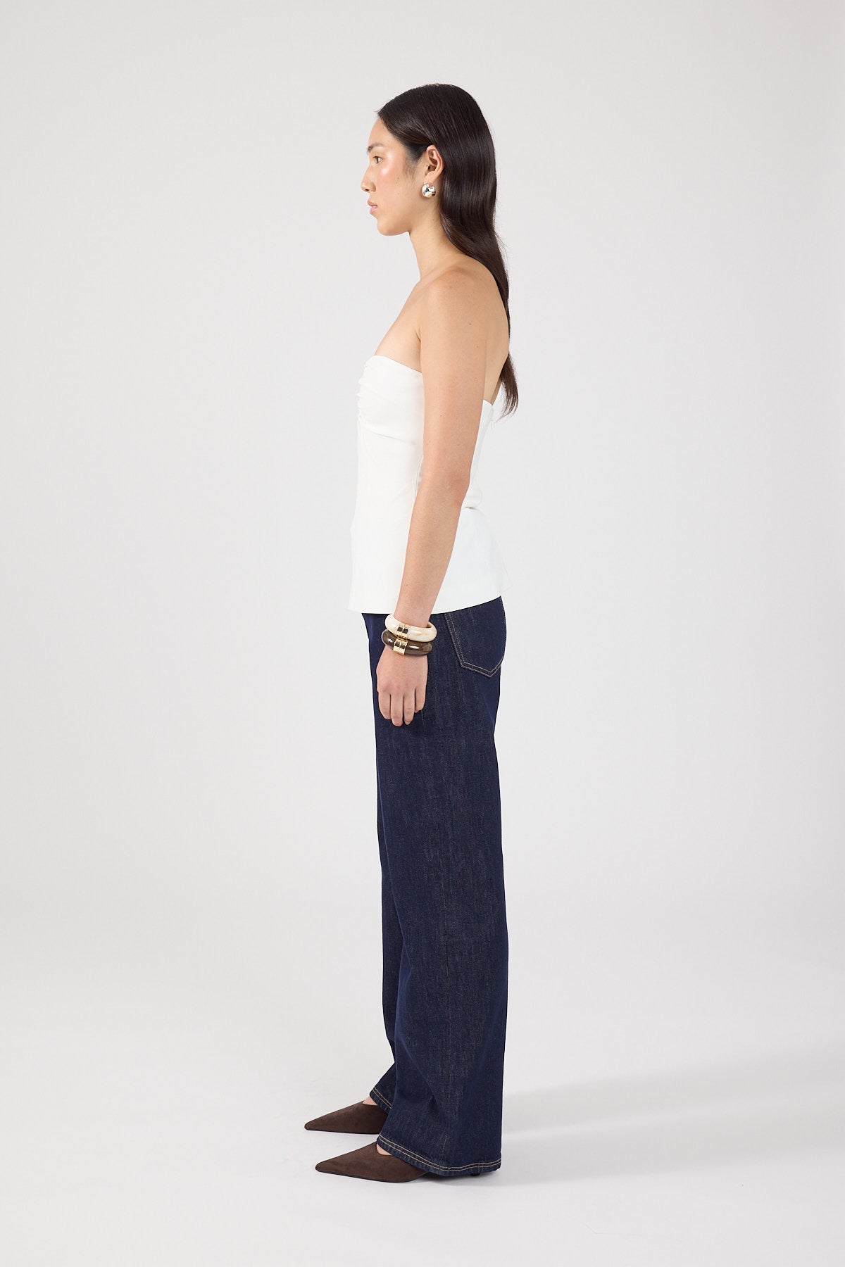 Perfect Stranger Mid Rise Baggy Jean Dark Blue Denim