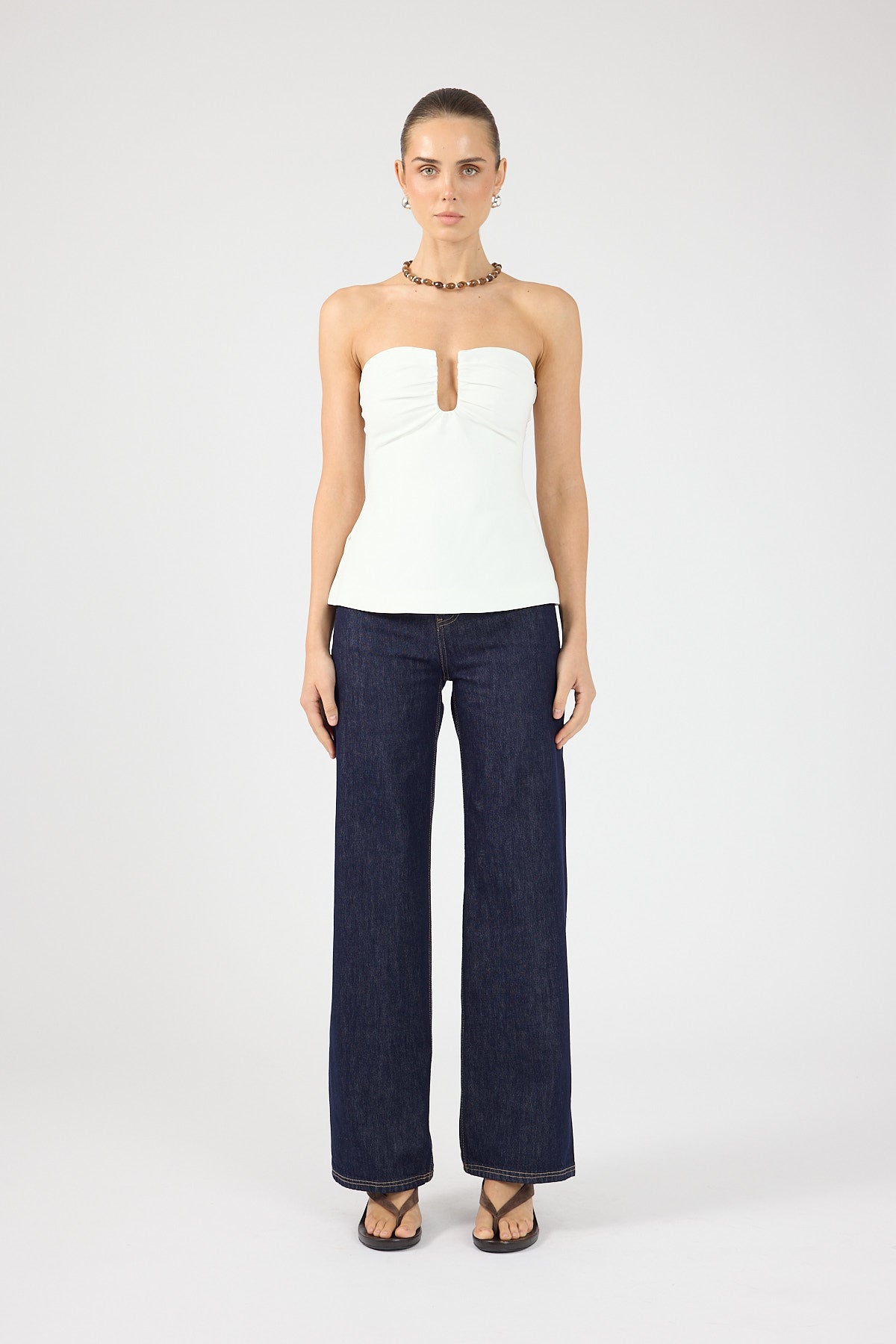 Perfect Stranger Mid Rise Baggy Jean Dark Blue Denim