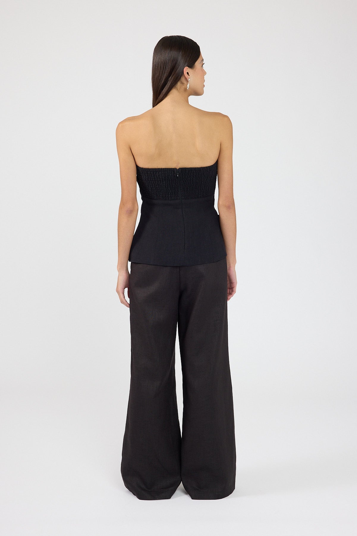 Perfect Stranger Maris Strapless Linen Top Black