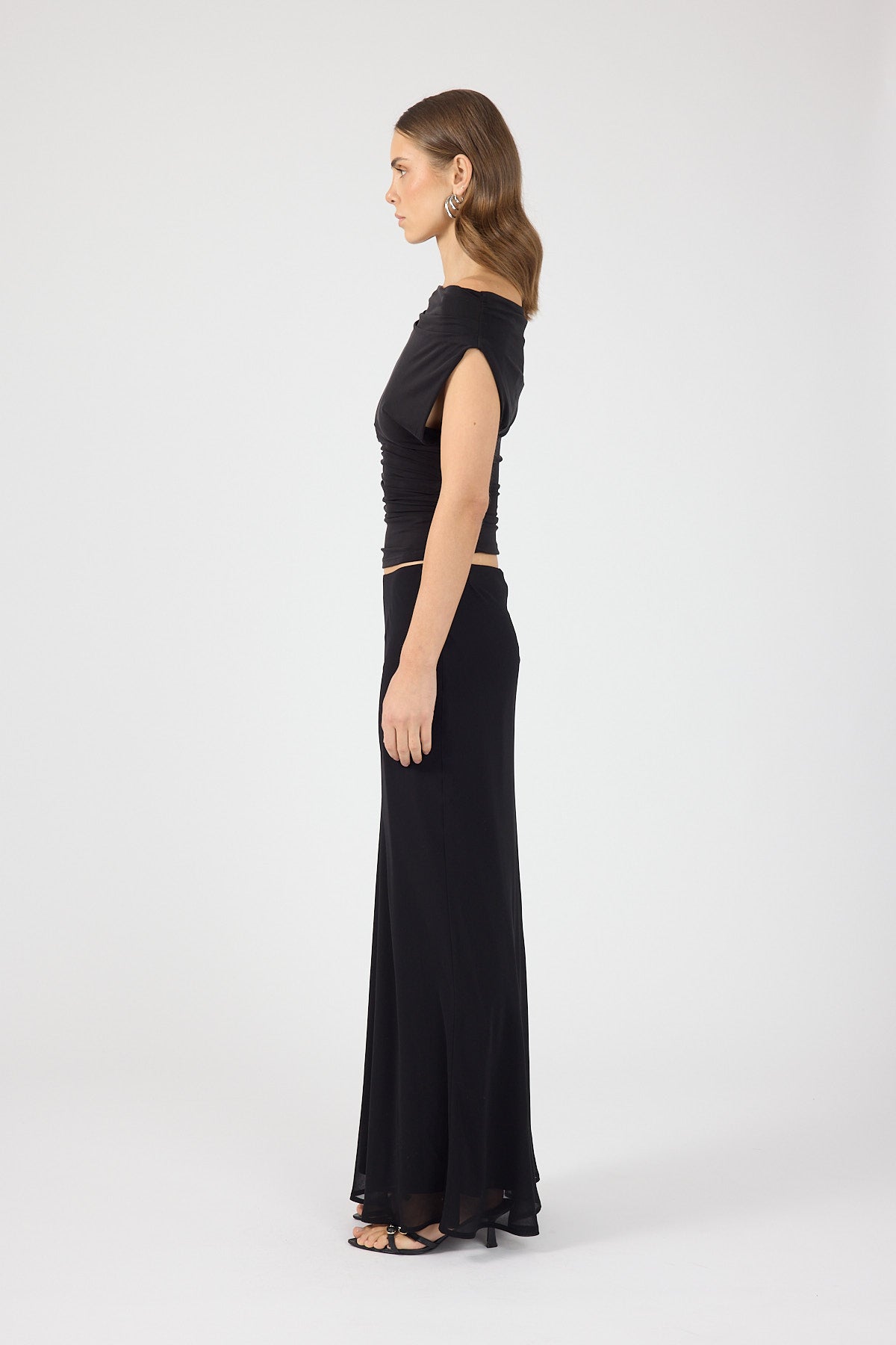 Perfect Stranger Lula Chiffon Maxi Skirt Black