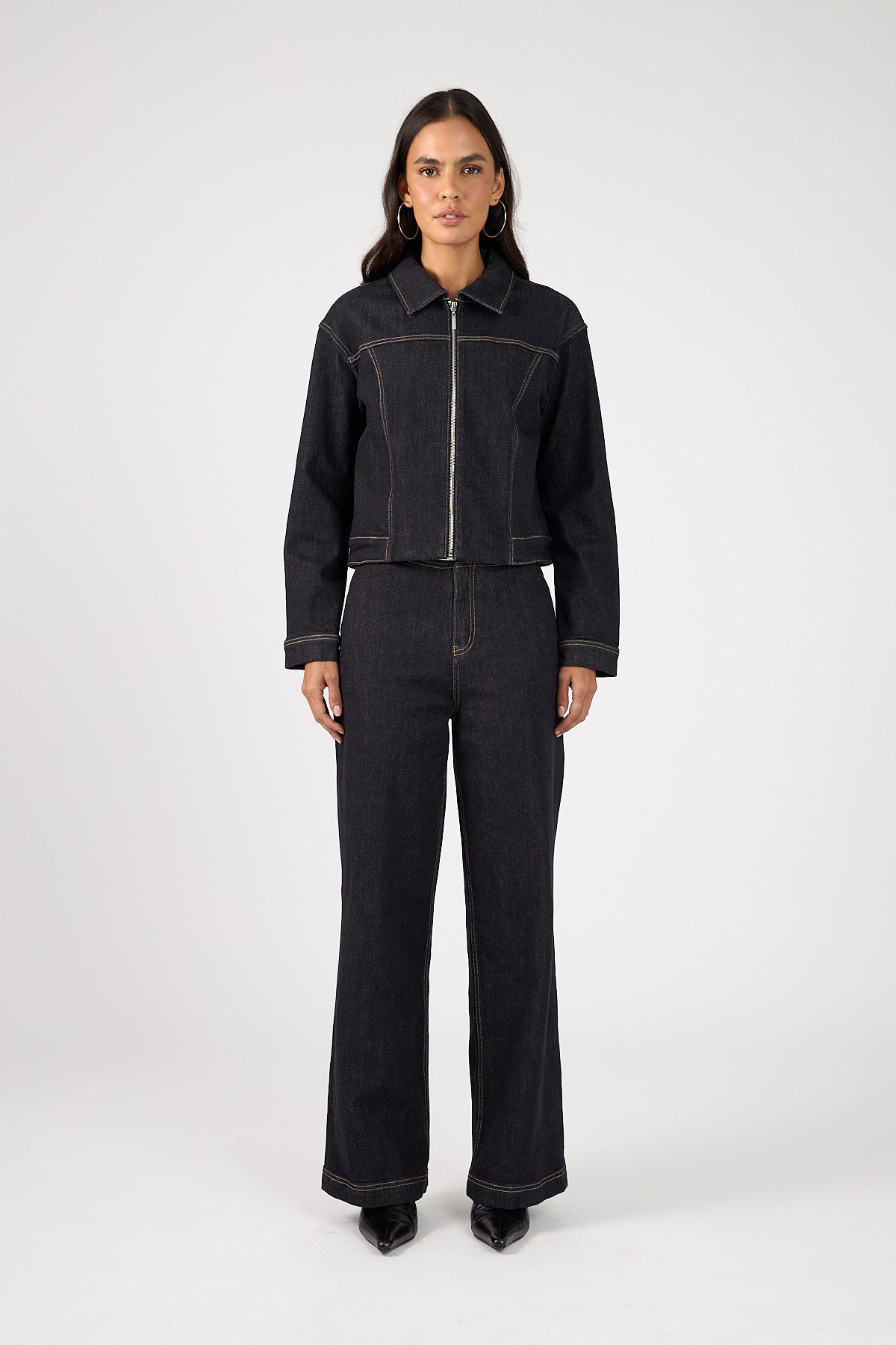 Perfect Stranger Cynthi Denim Jacket Dark Indigo