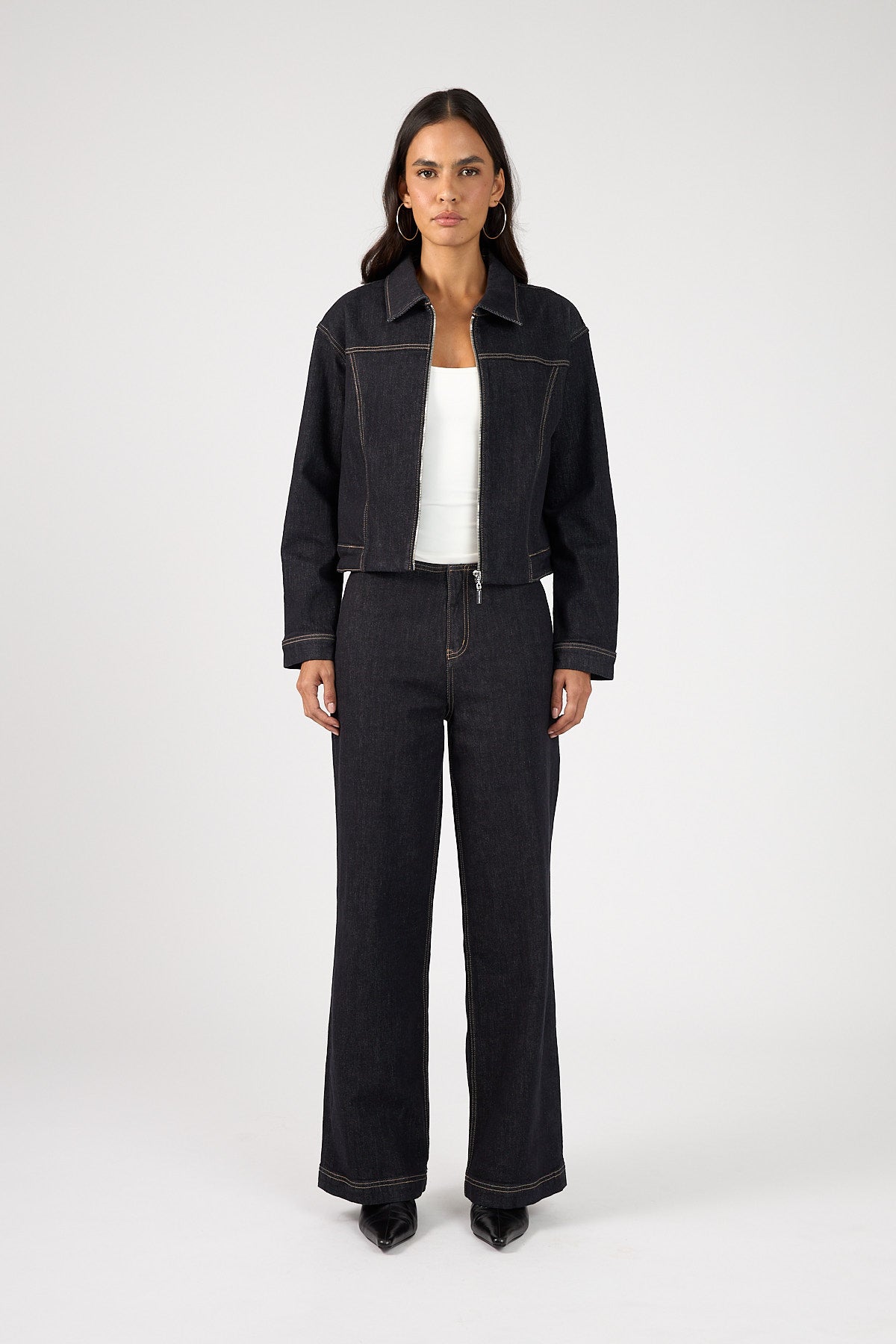 Perfect Stranger Cynthi Denim Jacket Dark Indigo