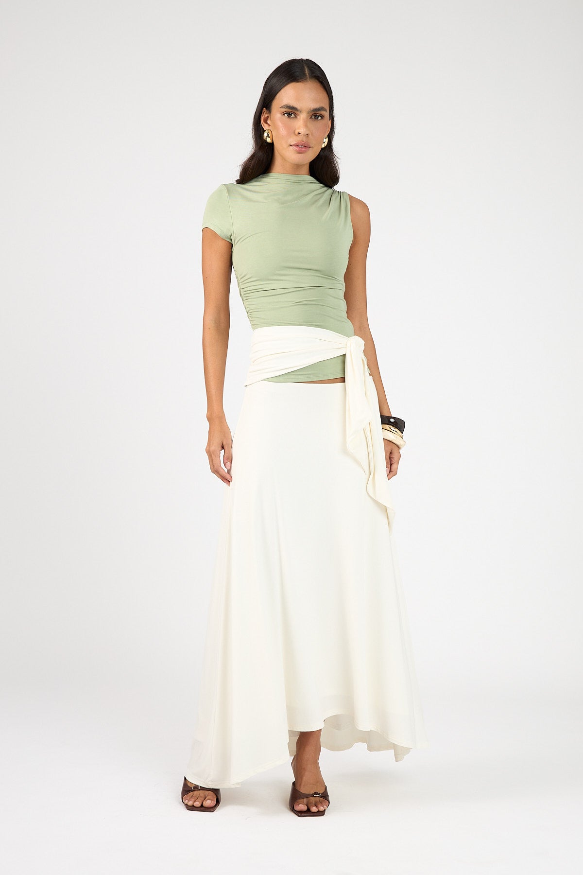 Perfect Stranger Daisy Sash Top Matcha