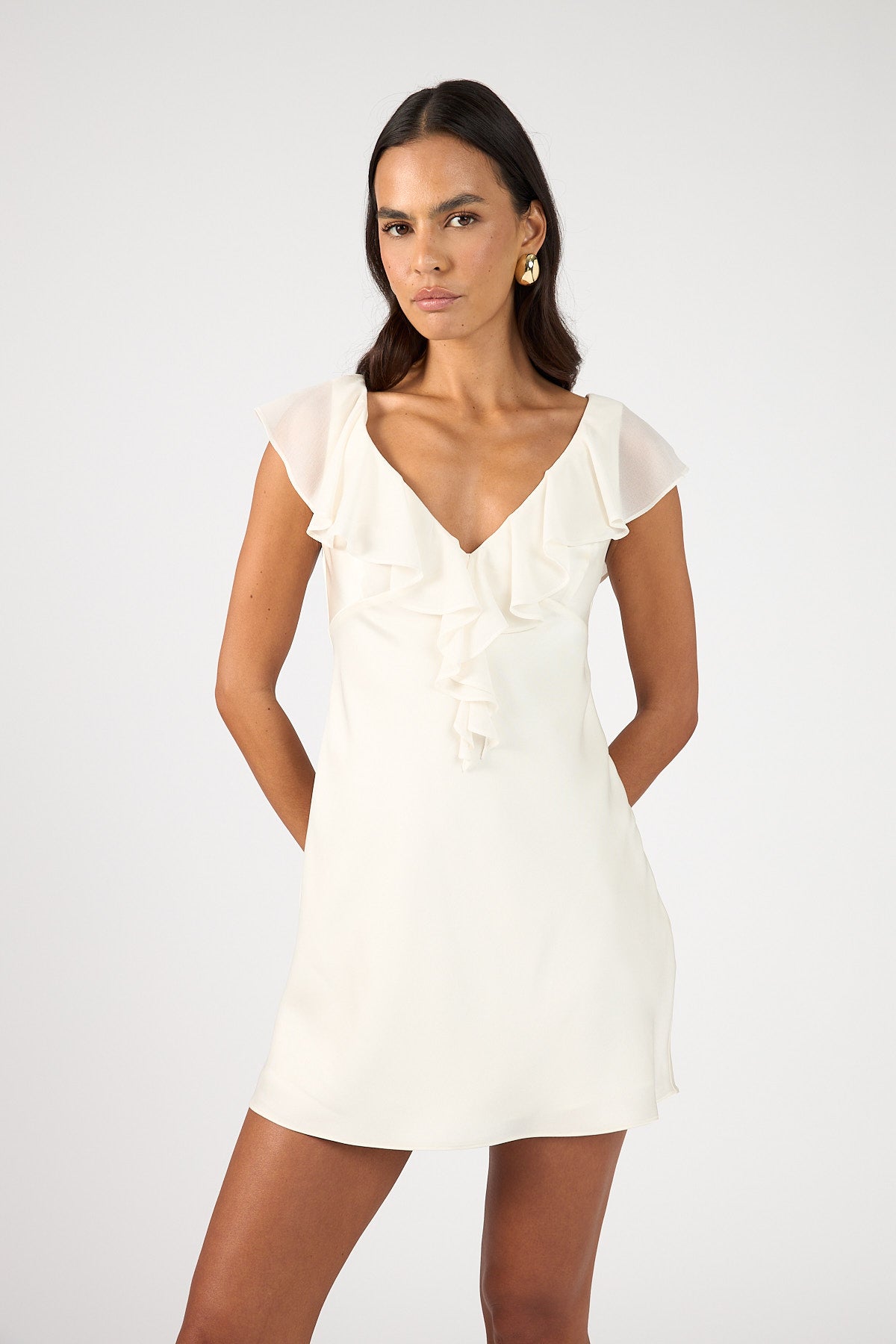 Perfect Stranger Rose Mini Dress Off White