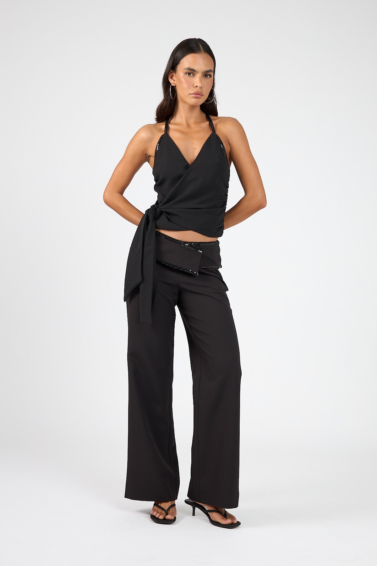 Perfect Stranger Lolli Wrap Top Black
