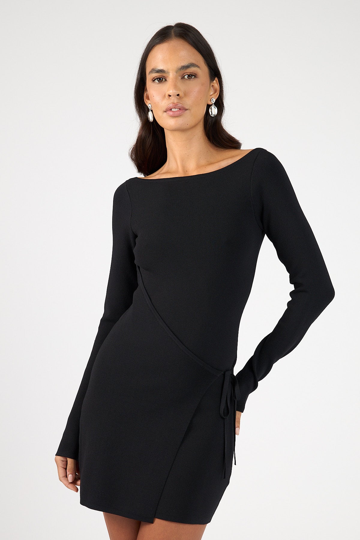 Perfect Stranger Miya Knit Mini Dress Black