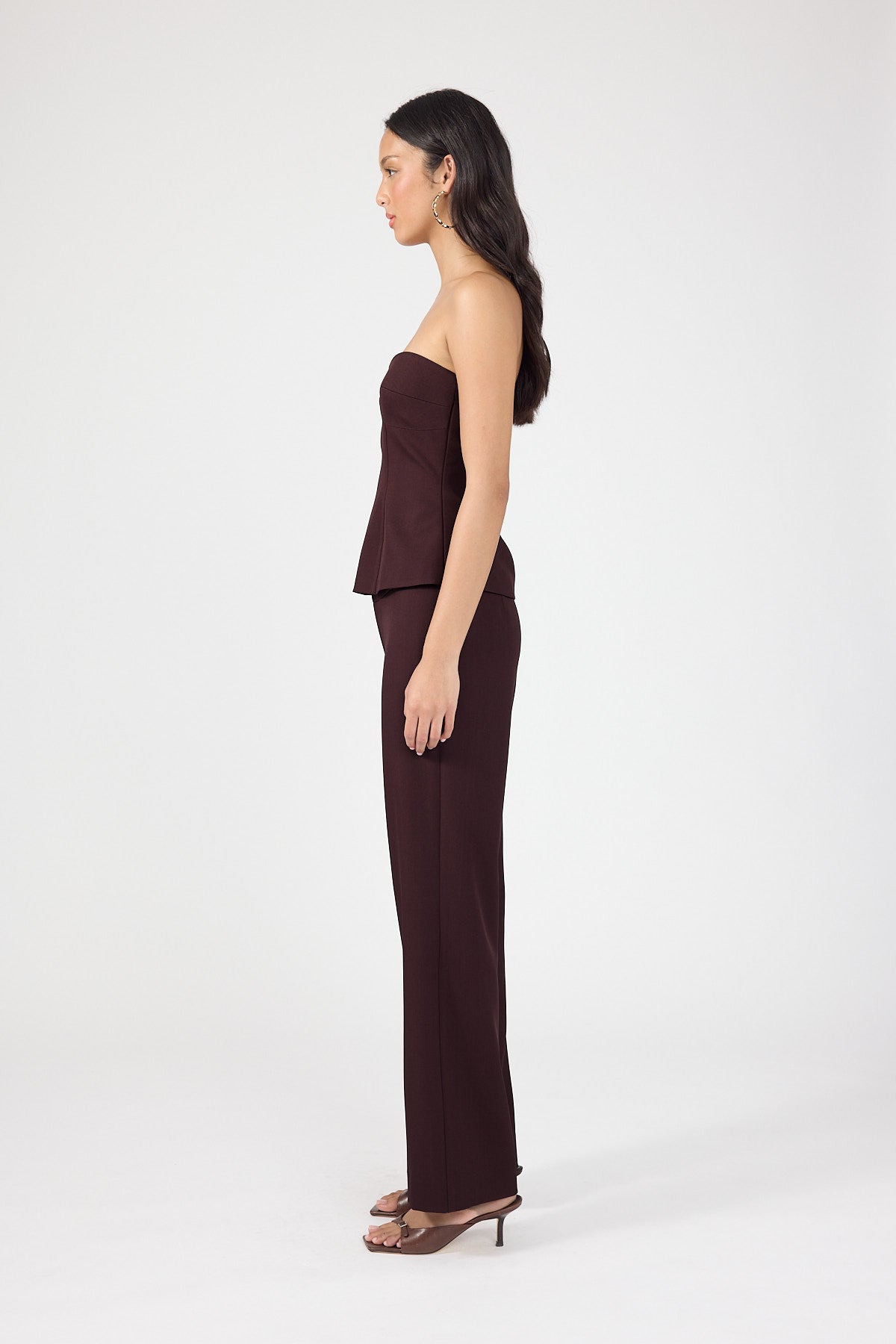 Perfect Stranger Tala Mid Rise Petite Pant Burgundy