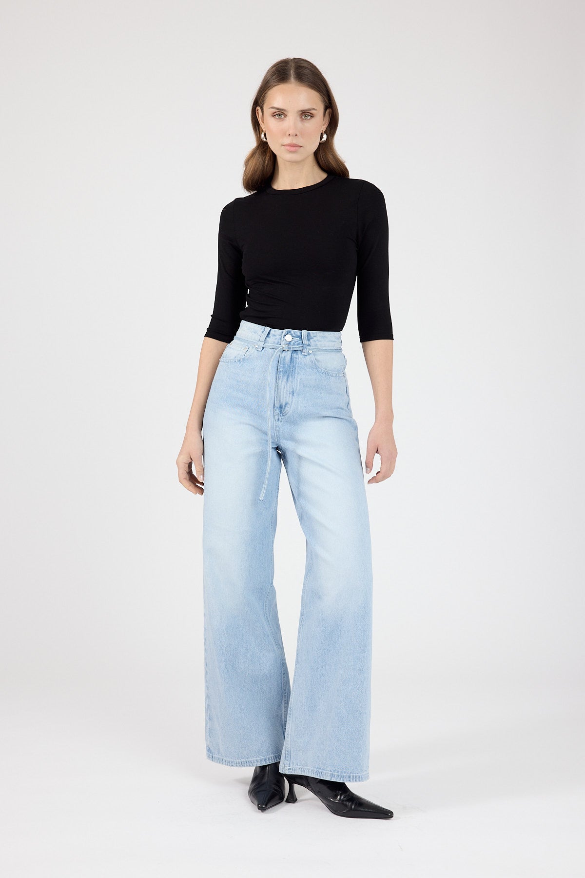 Perfect Stranger High Rise Relaxed Baggy Jean Light Blue Denim