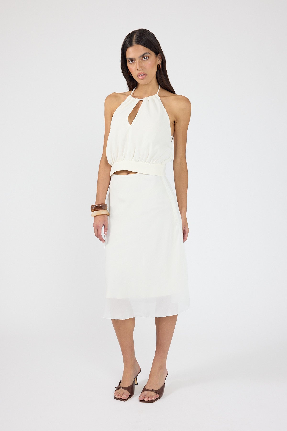 Perfect Stranger Stella Halter Top Off White