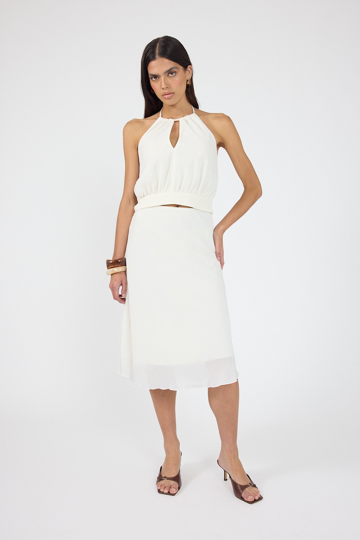 Perfect Stranger Stella Midi Skirt Off White