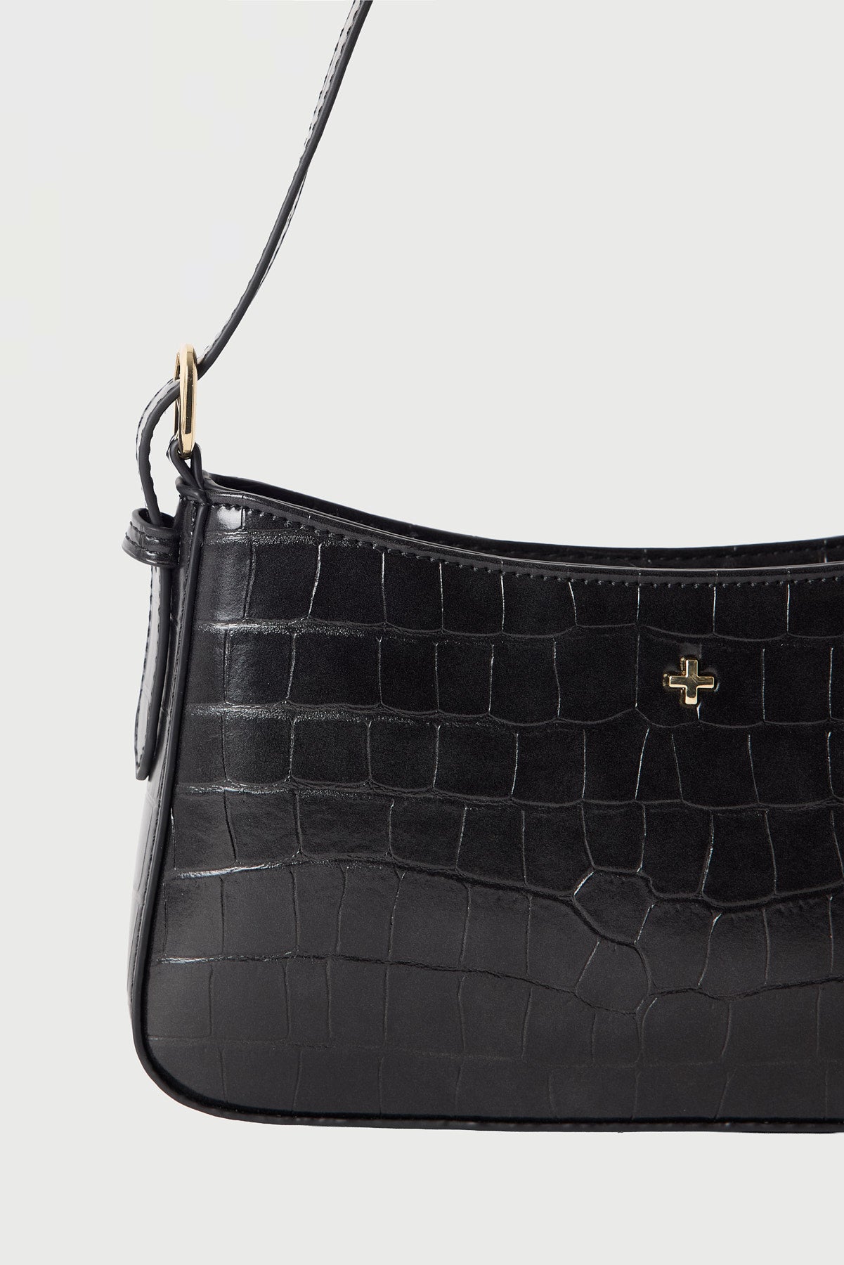 Peta + Jain Lilu Croc Shoulder Bag Black