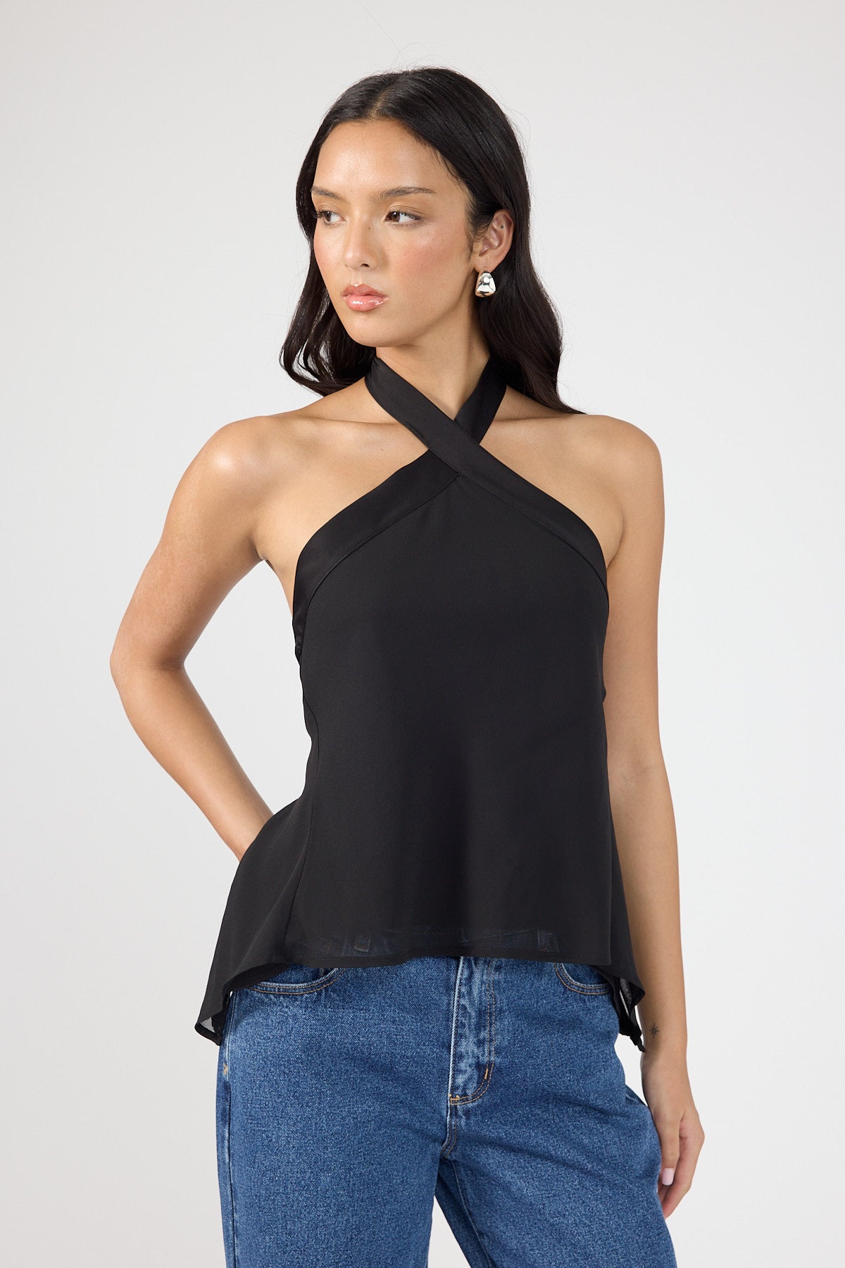 Perfect Stranger Lyra Halter Top Black