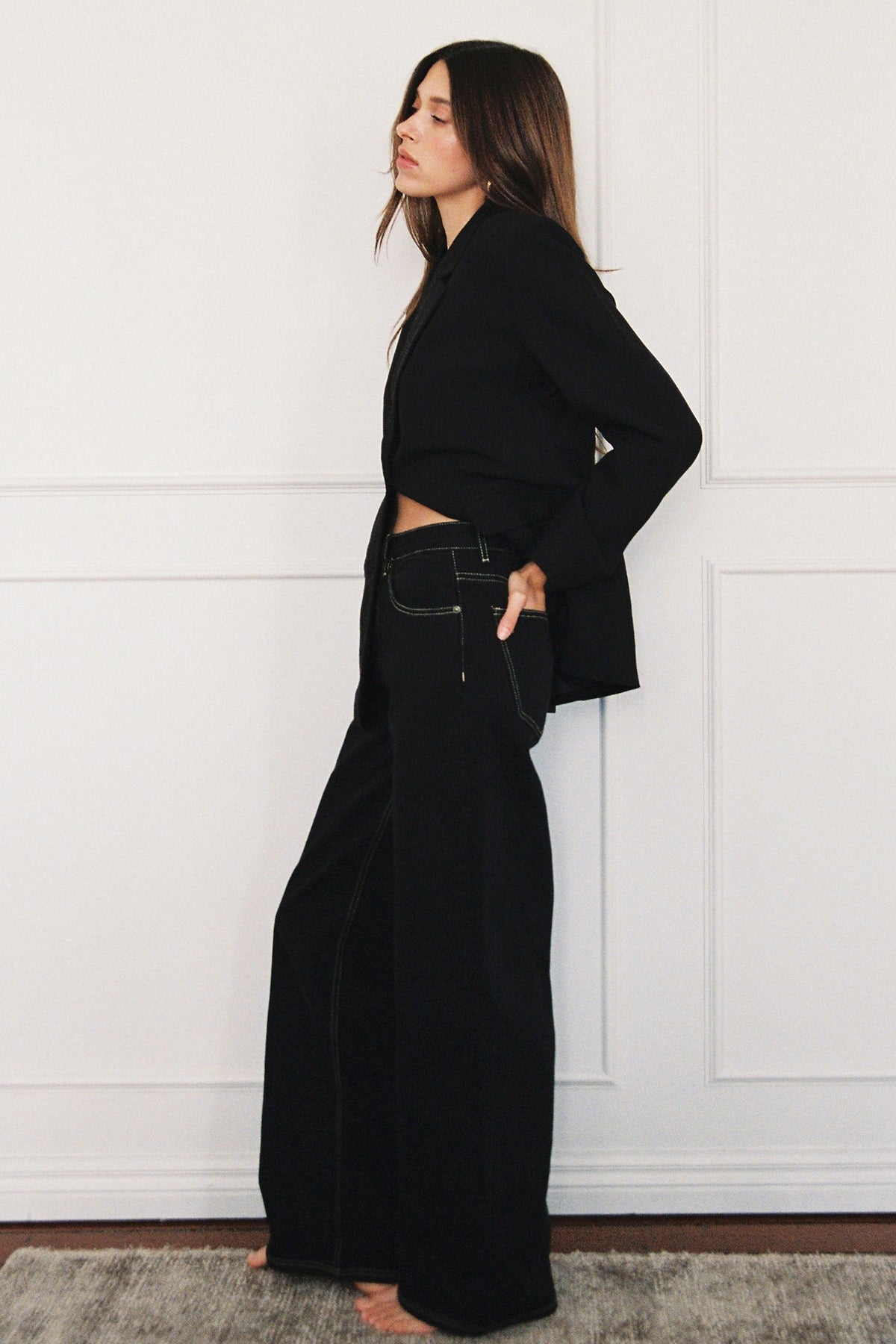 Perfect Stranger MID RISE BAGGY JEAN Washed Black