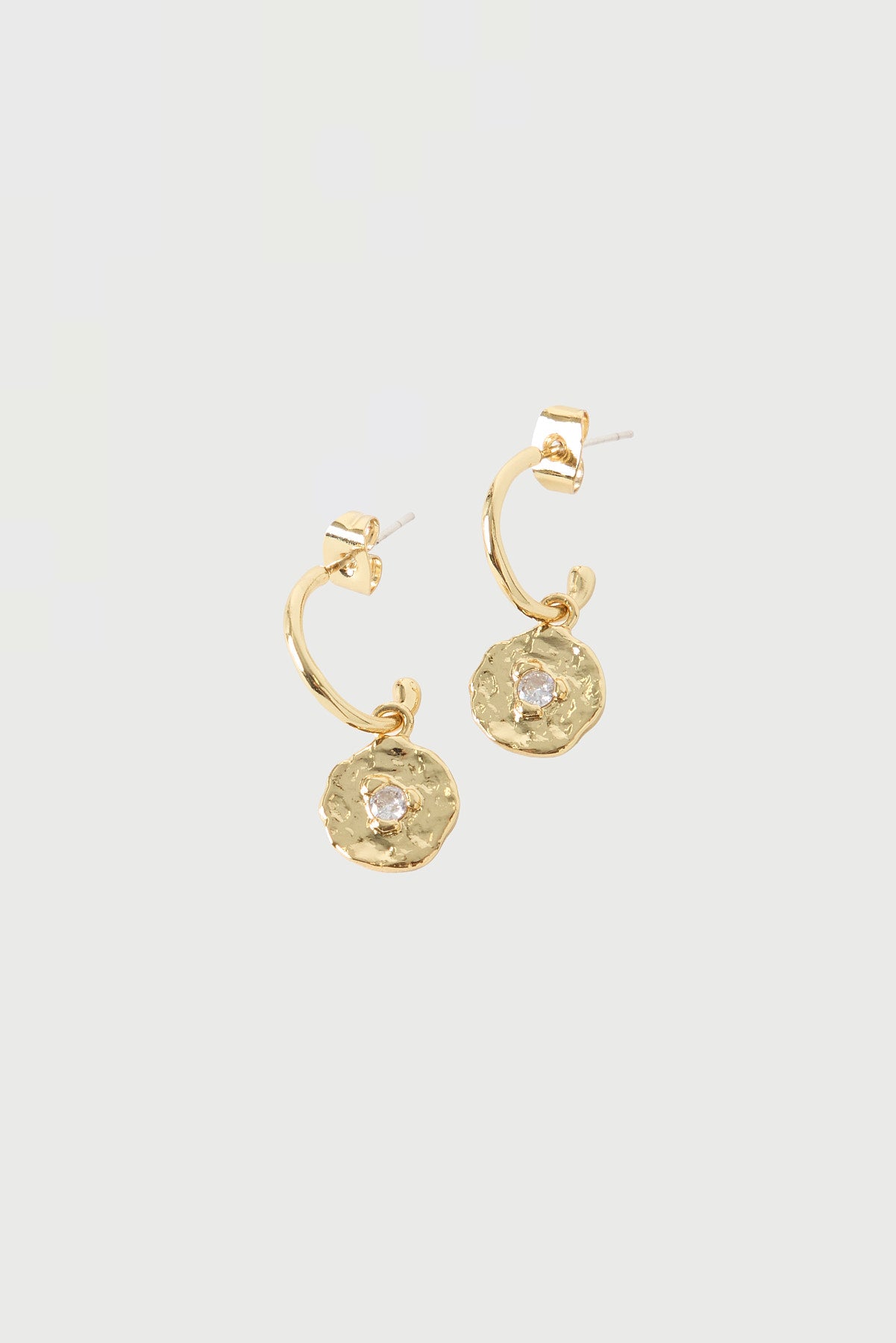 Perfect Stranger Magnolia Disk Hoop Earring 18K Gold Plated