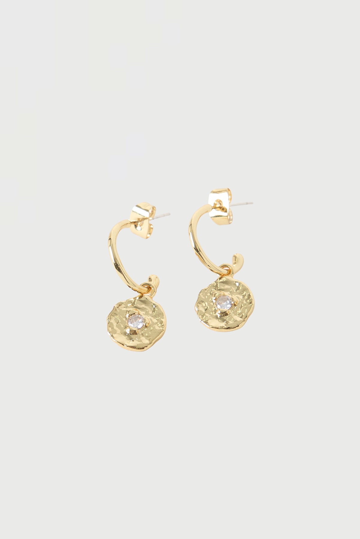 Perfect Stranger Magnolia Disk Hoop Earring 18K Gold Plated