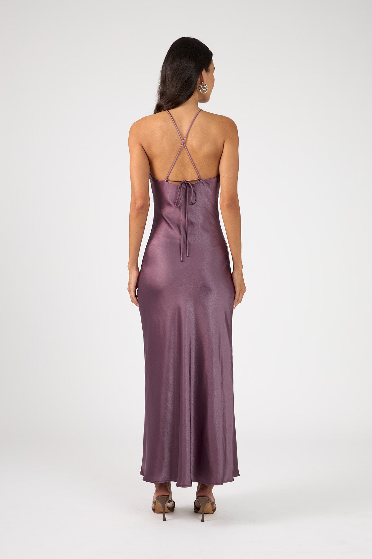 Perfect Stranger Bonnie Satin Maxi Dress Deep Mauve
