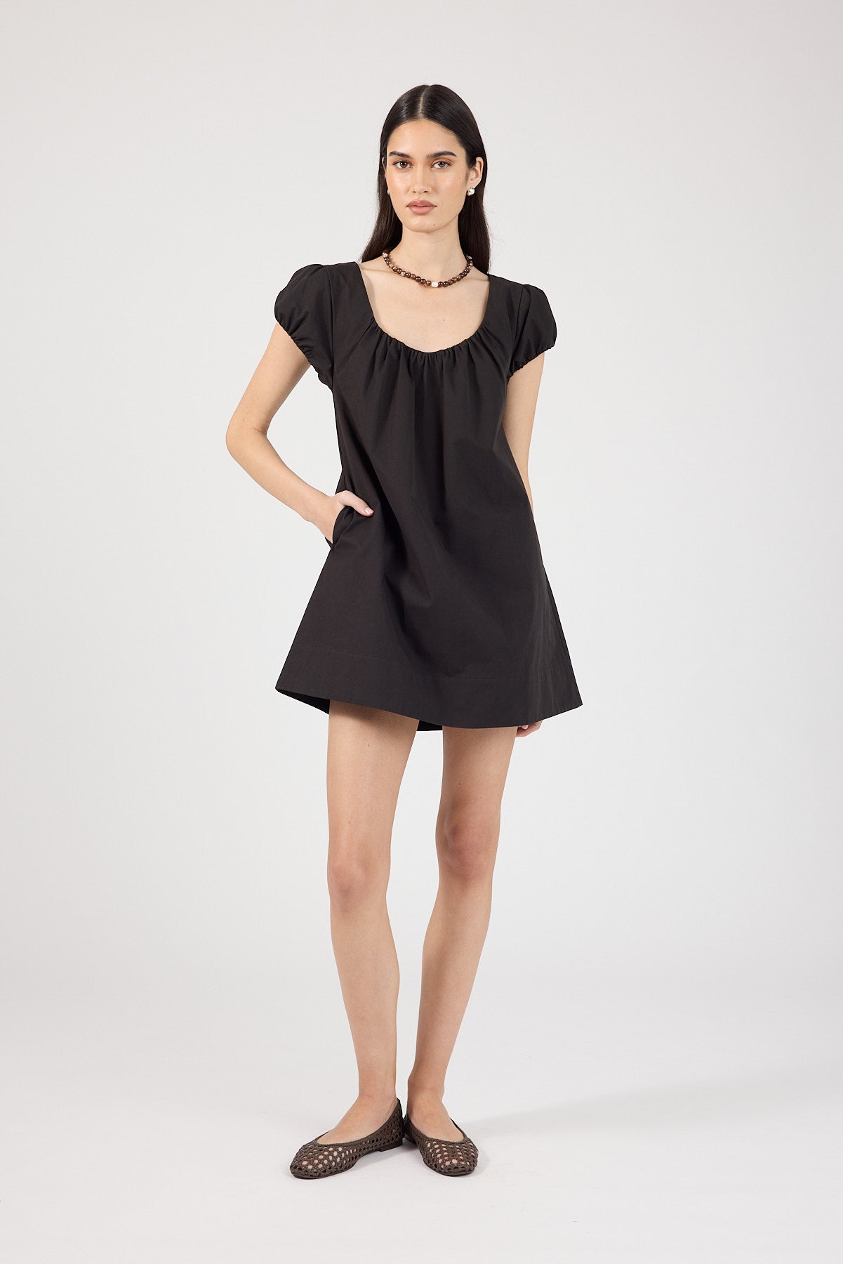 Perfect Stranger Eliana Short Sleeve Mini Dress Black