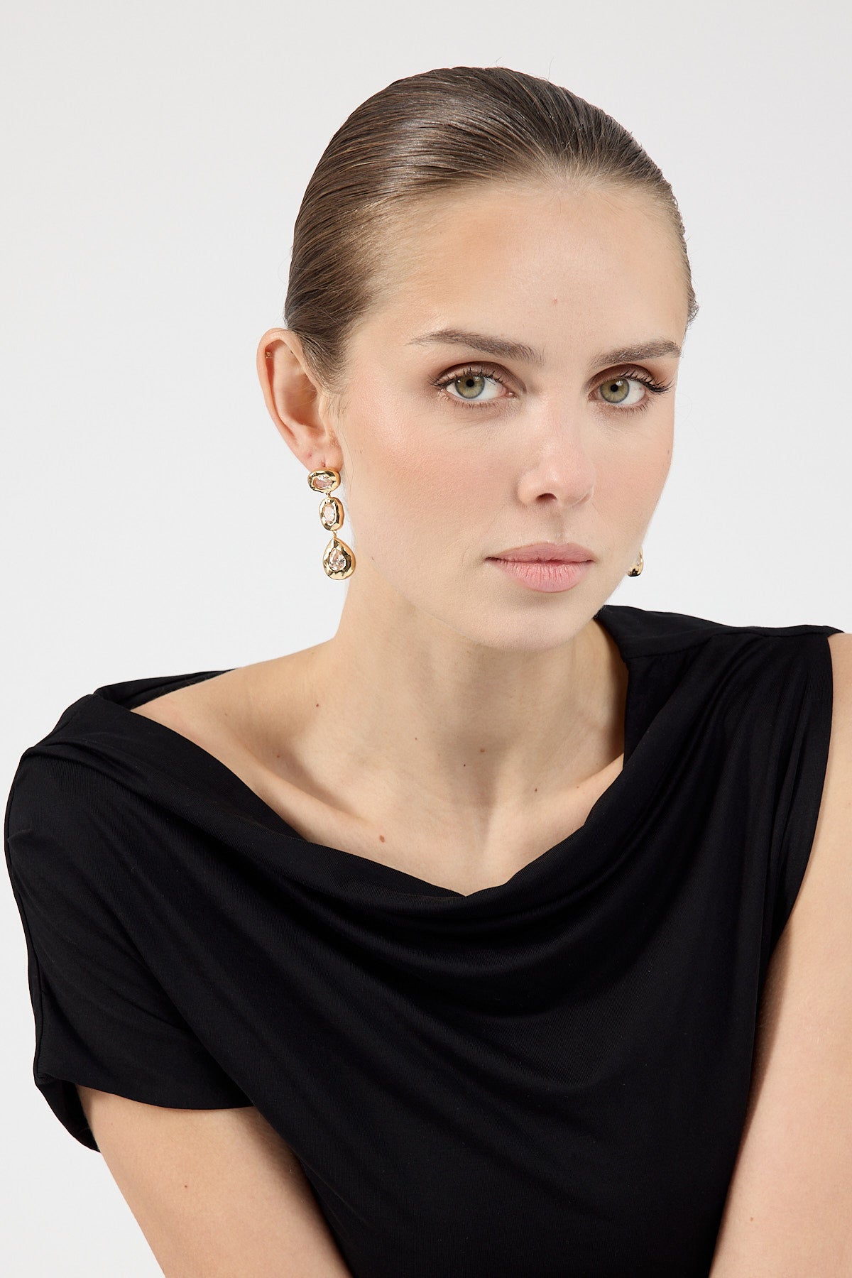Perfect Stranger Piper Diamante Earrings 18K Gold Plated