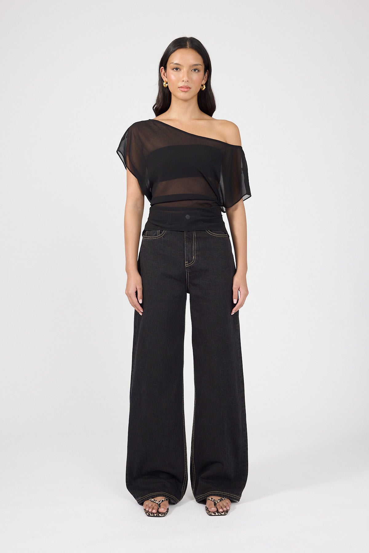 Perfect Stranger Orla Sheer Top Black