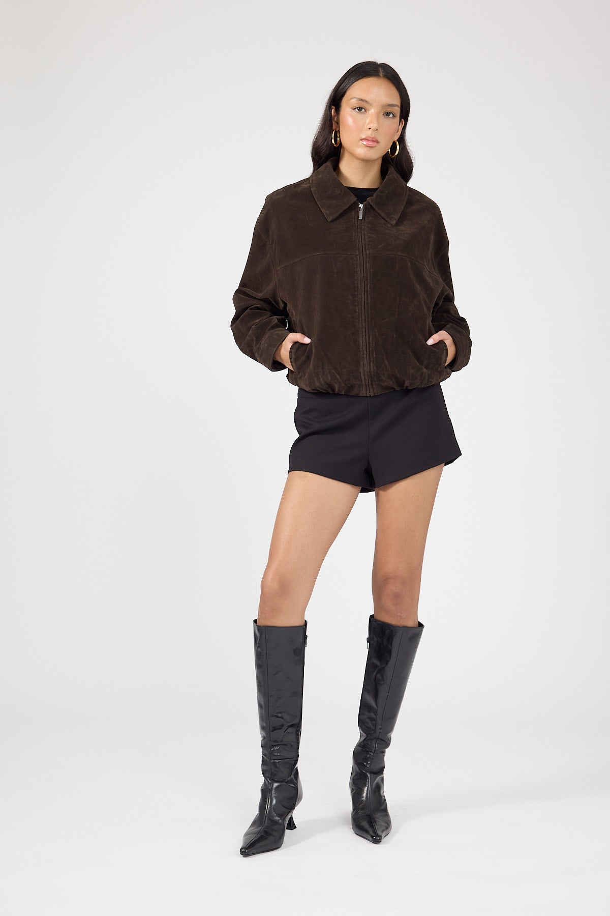 Perfect Stranger Skyler Mid Rise Shorts Black