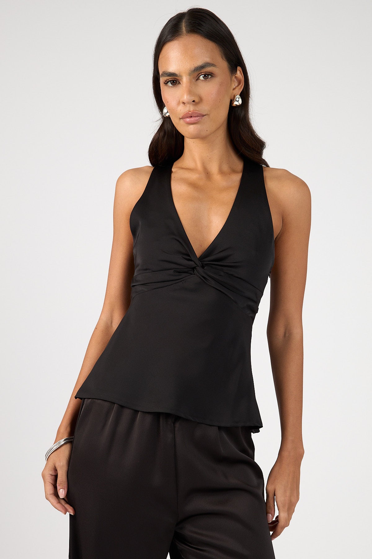 Perfect Stranger Ellie Twist Halter Top Black