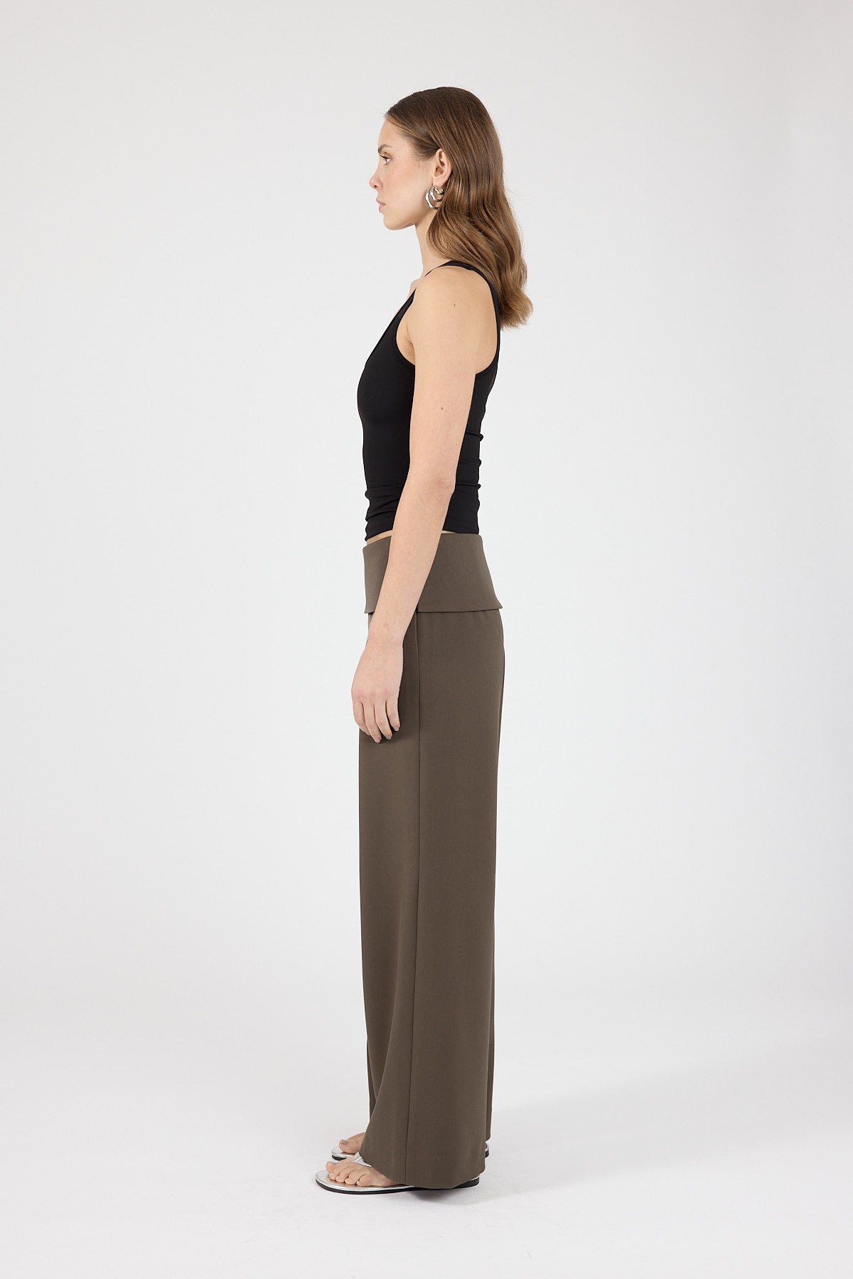 Perfect Stranger Vaila Fold Over Pant Taupe