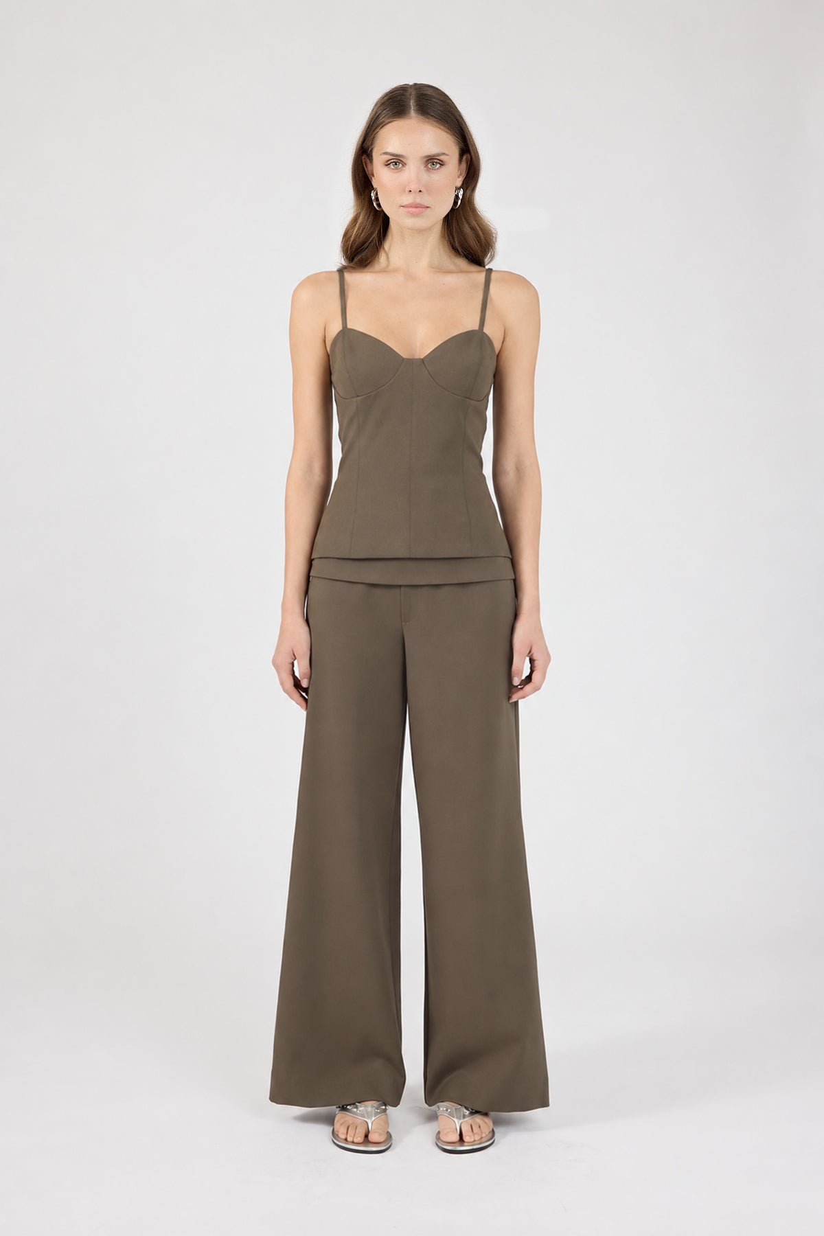 Perfect Stranger Vaila Fold Over Pant Taupe
