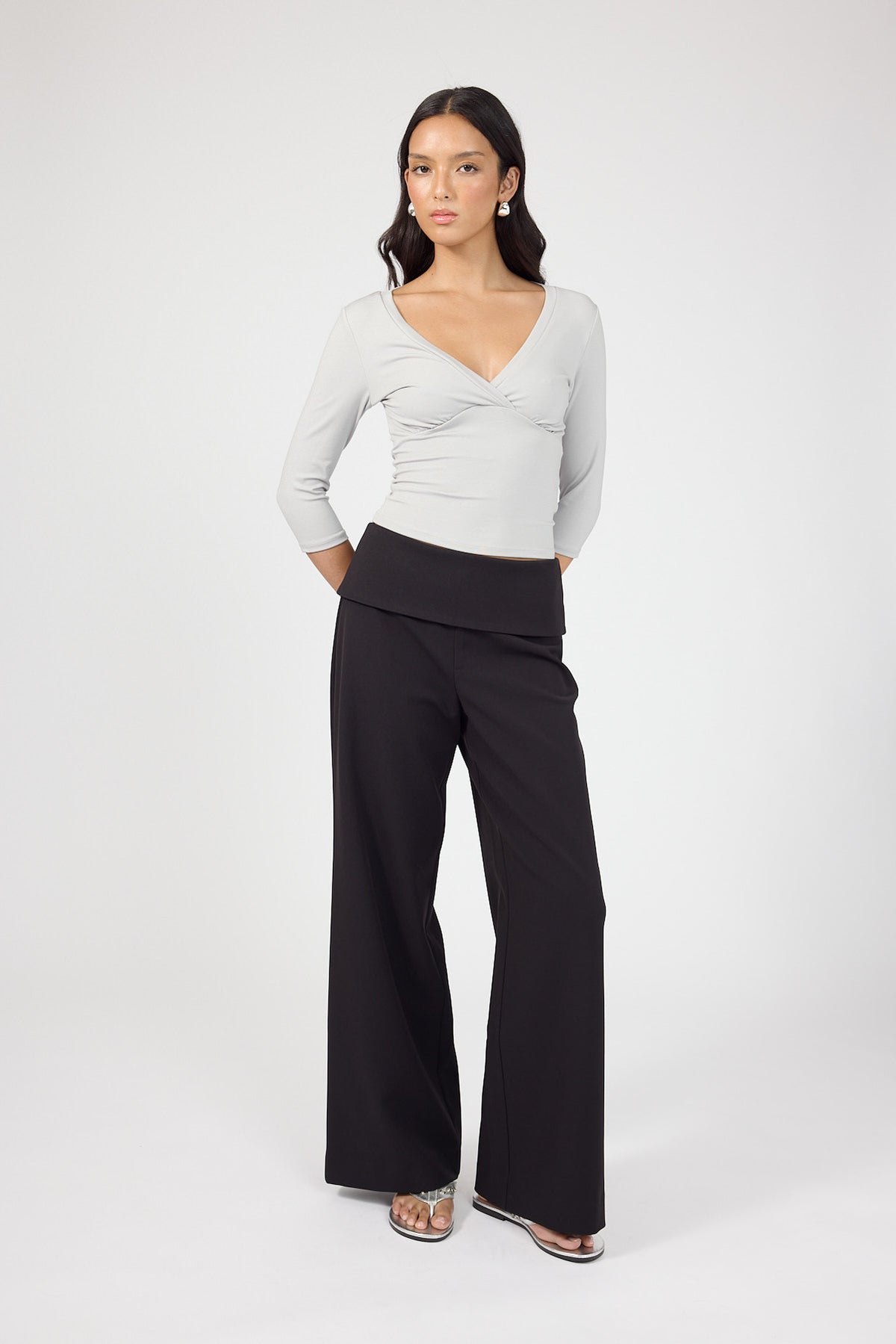 Perfect Stranger Vaila Fold Over Pant Black