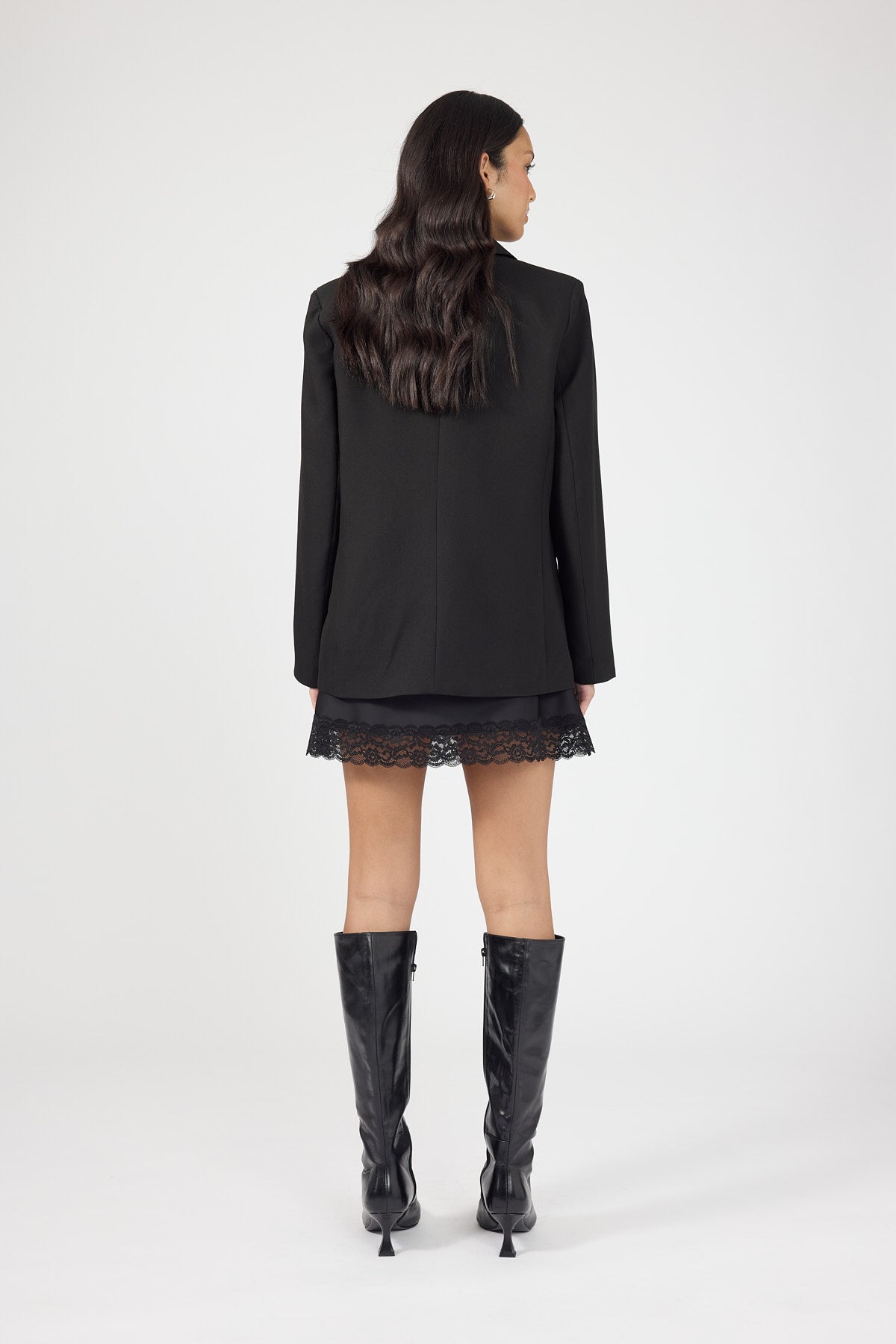 Perfect Stranger Micah High Rise Lace Mini Skirt Black