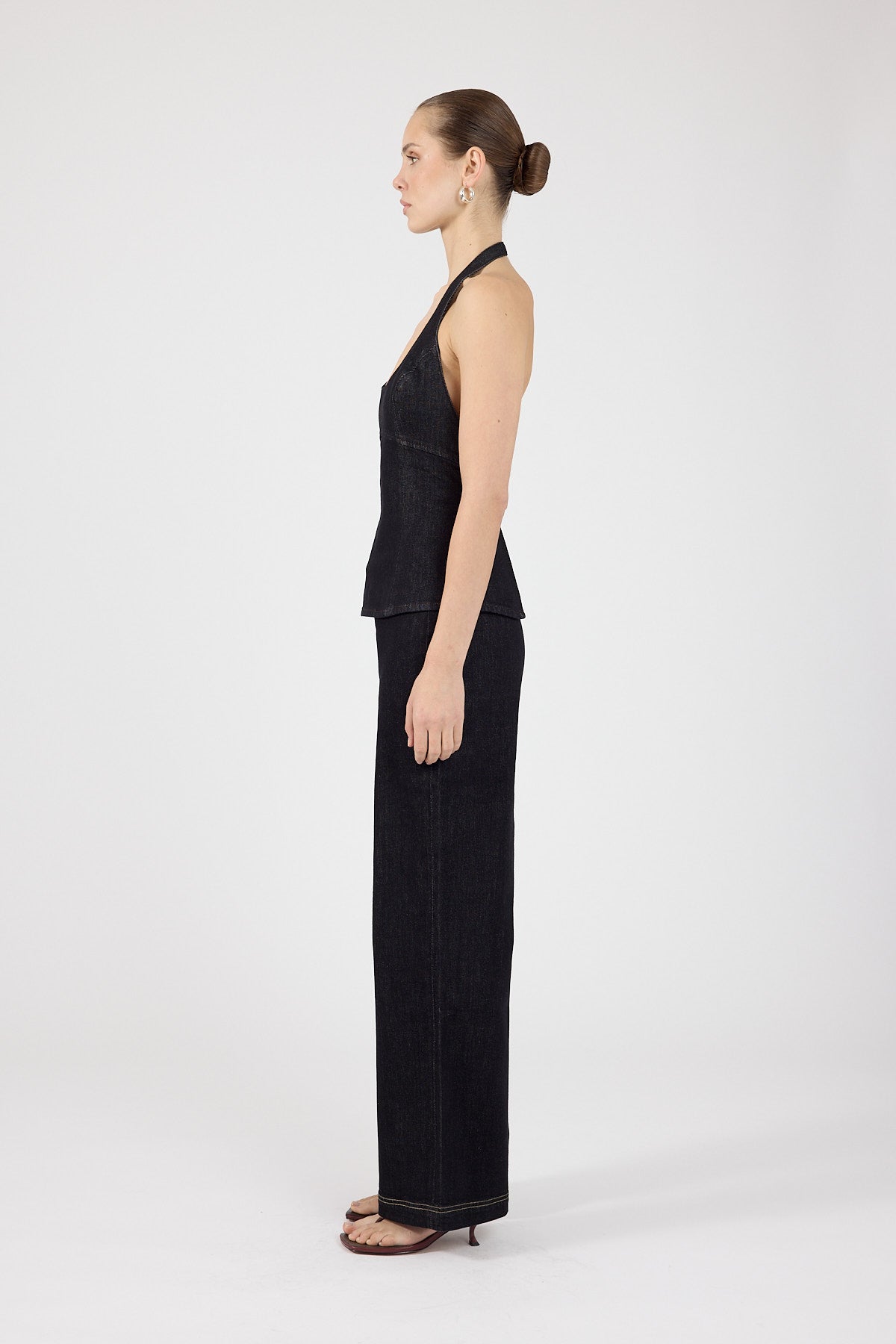 Perfect Stranger Huddy Denim Top Dark Indigo